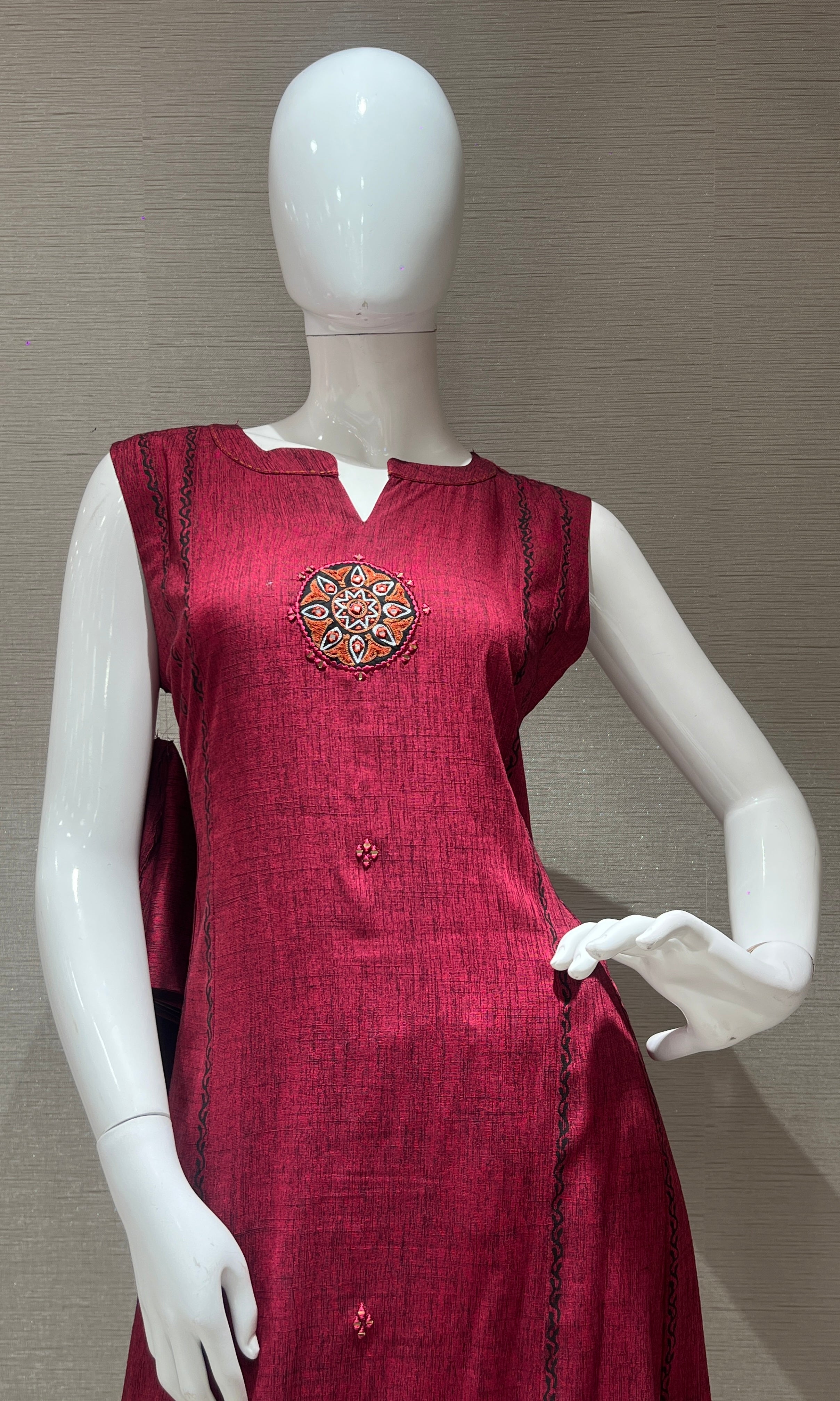 Maroon Kurti top with bottom
