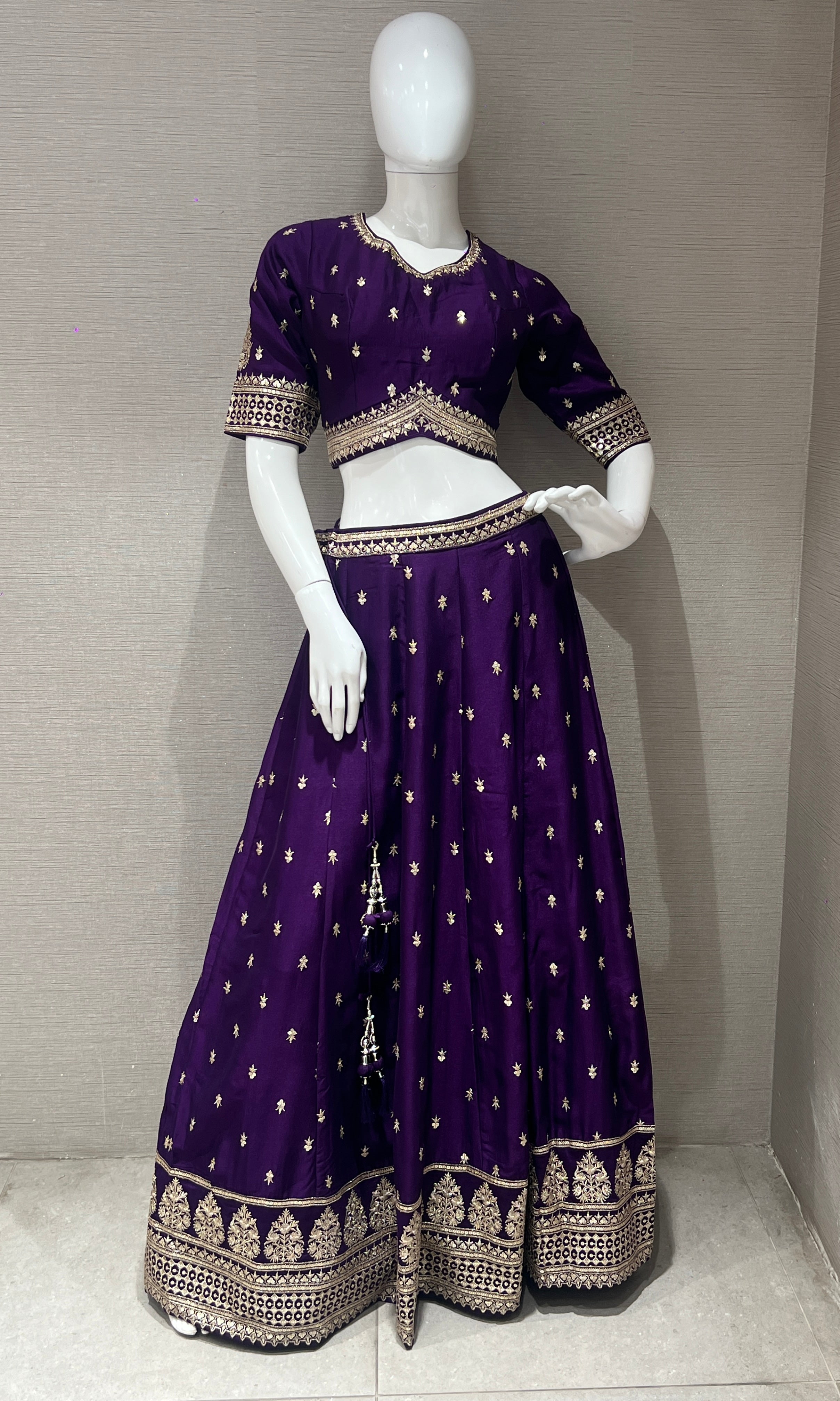 Purple croptop Lehenga