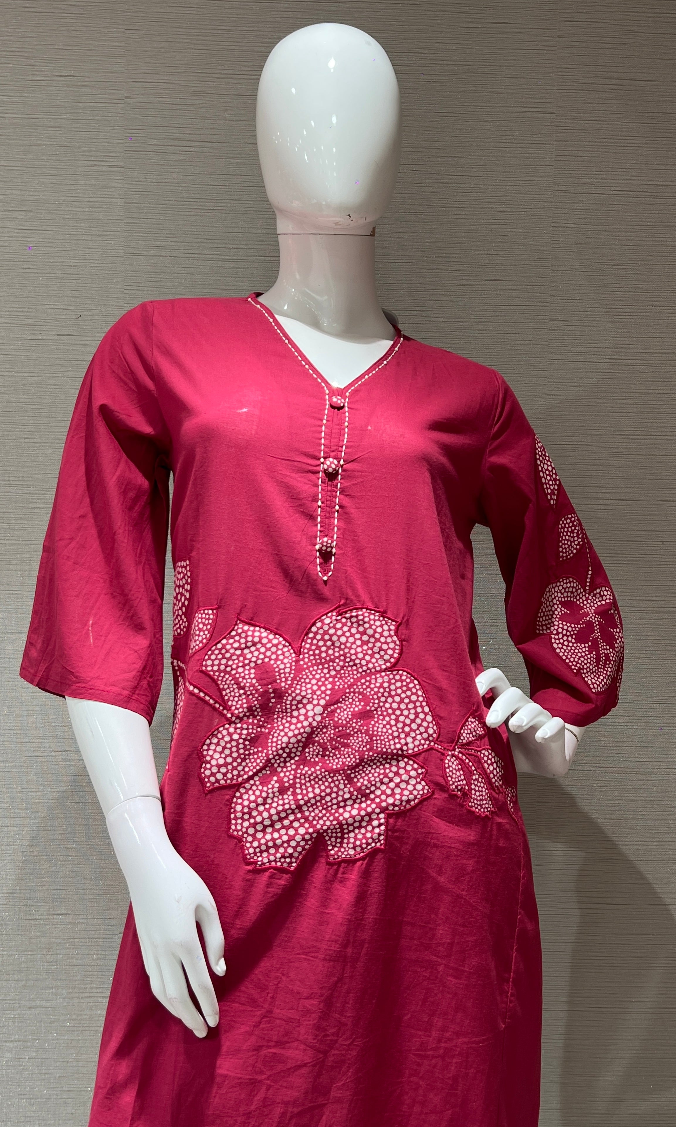 Pink FLORAL EMBROIDERY kurta set