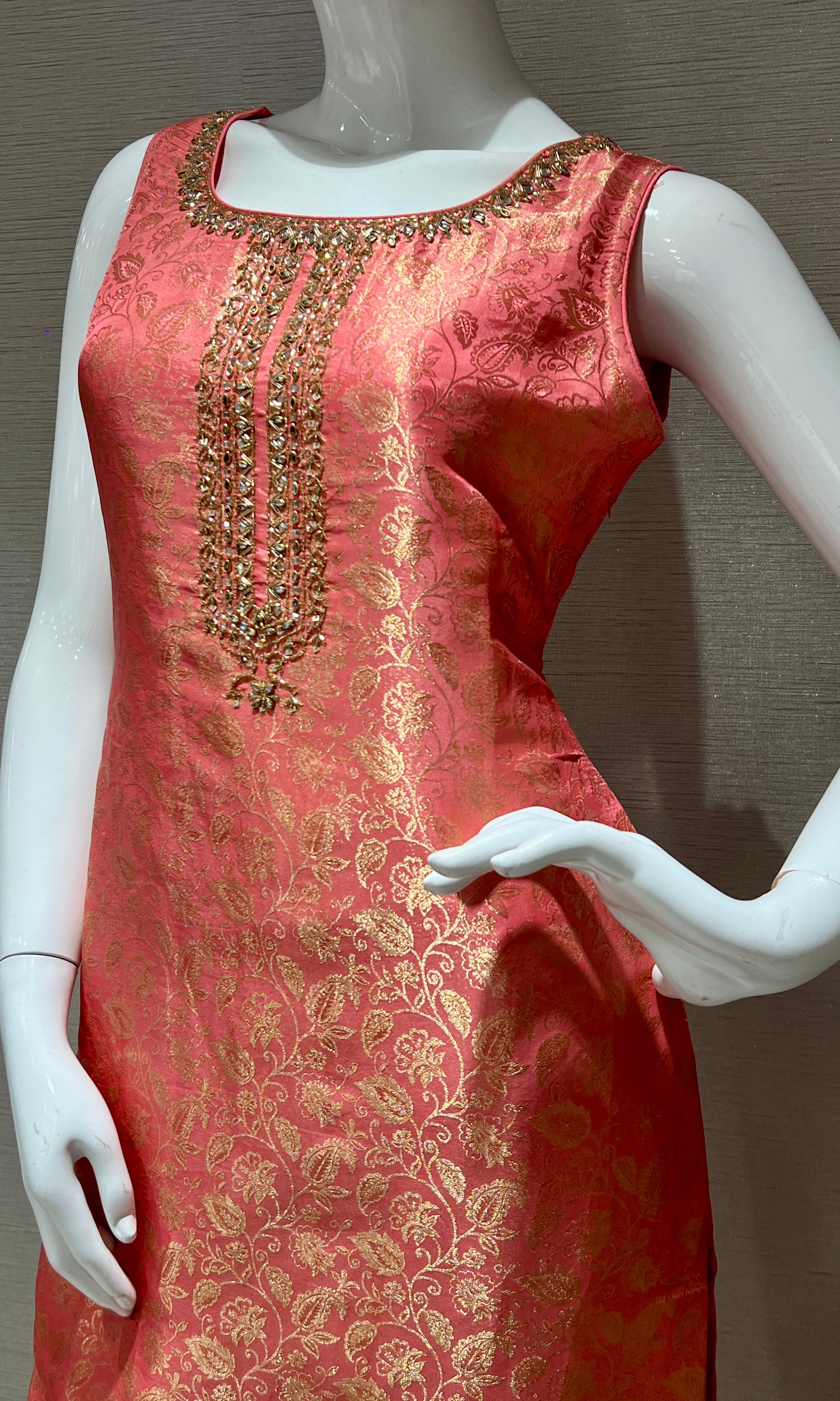 Baby Pink kurta set with banarasi dupatta