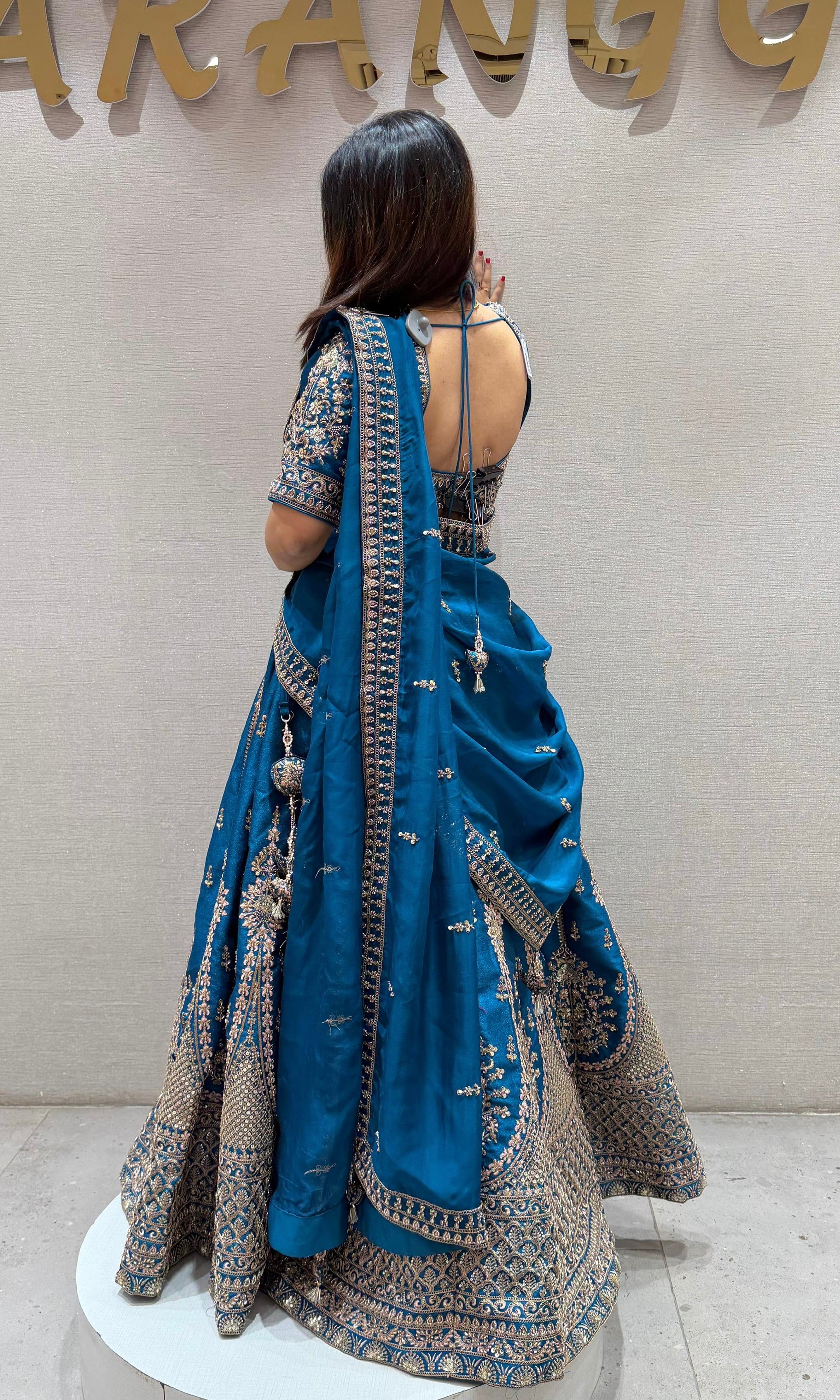 Rama blue EMBROIDERED Lehenga