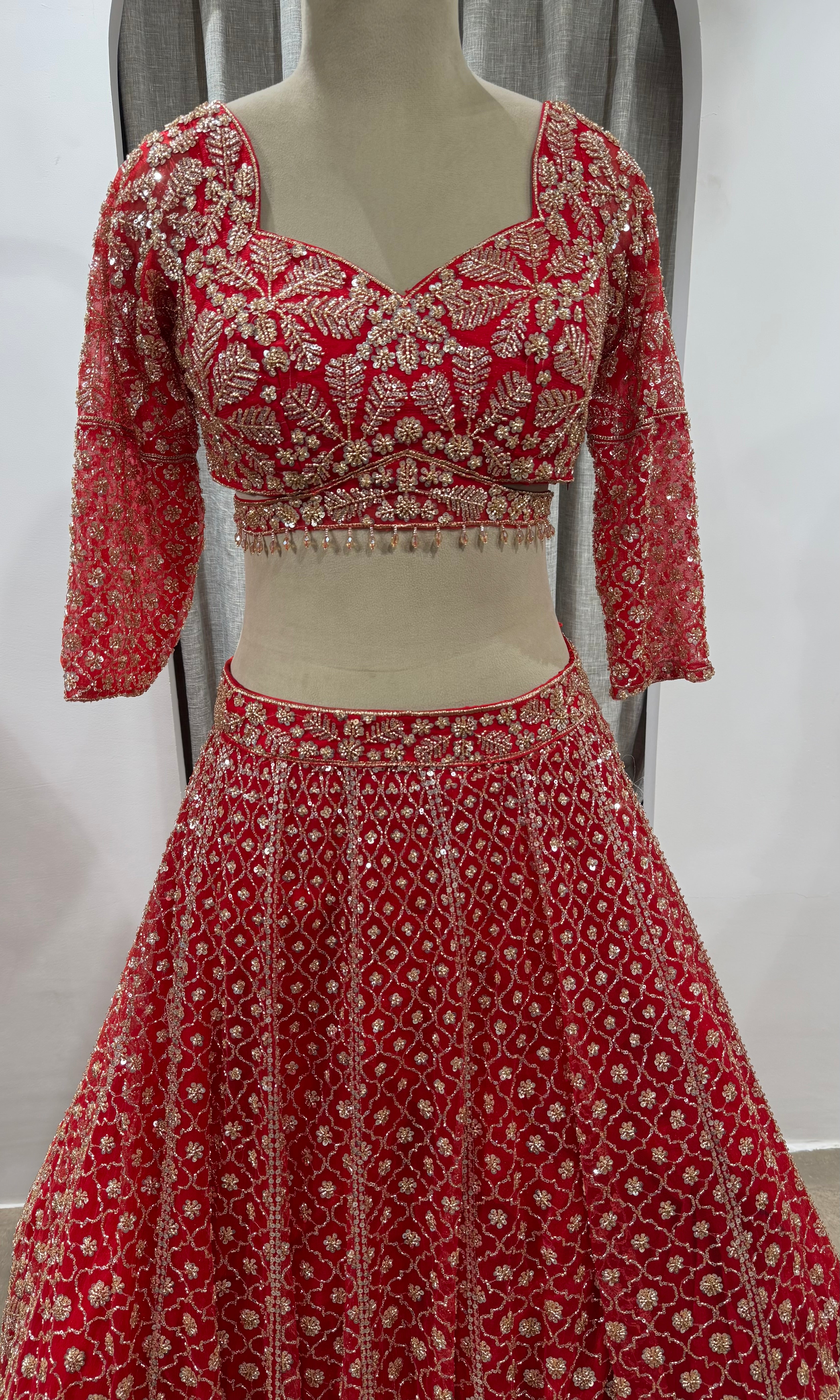 Royal Red Zardozi Ensemble LEHENGA