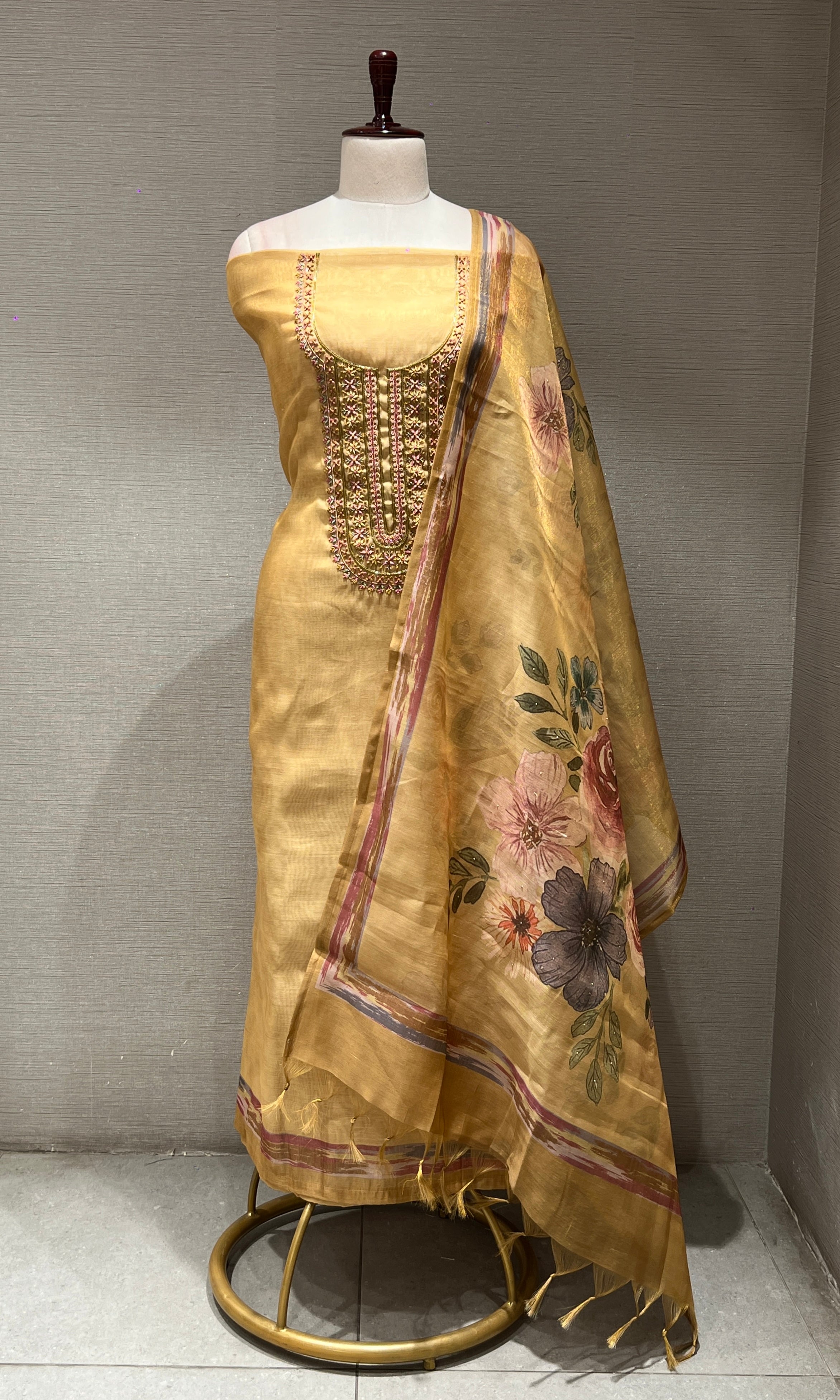 Mustard dress material