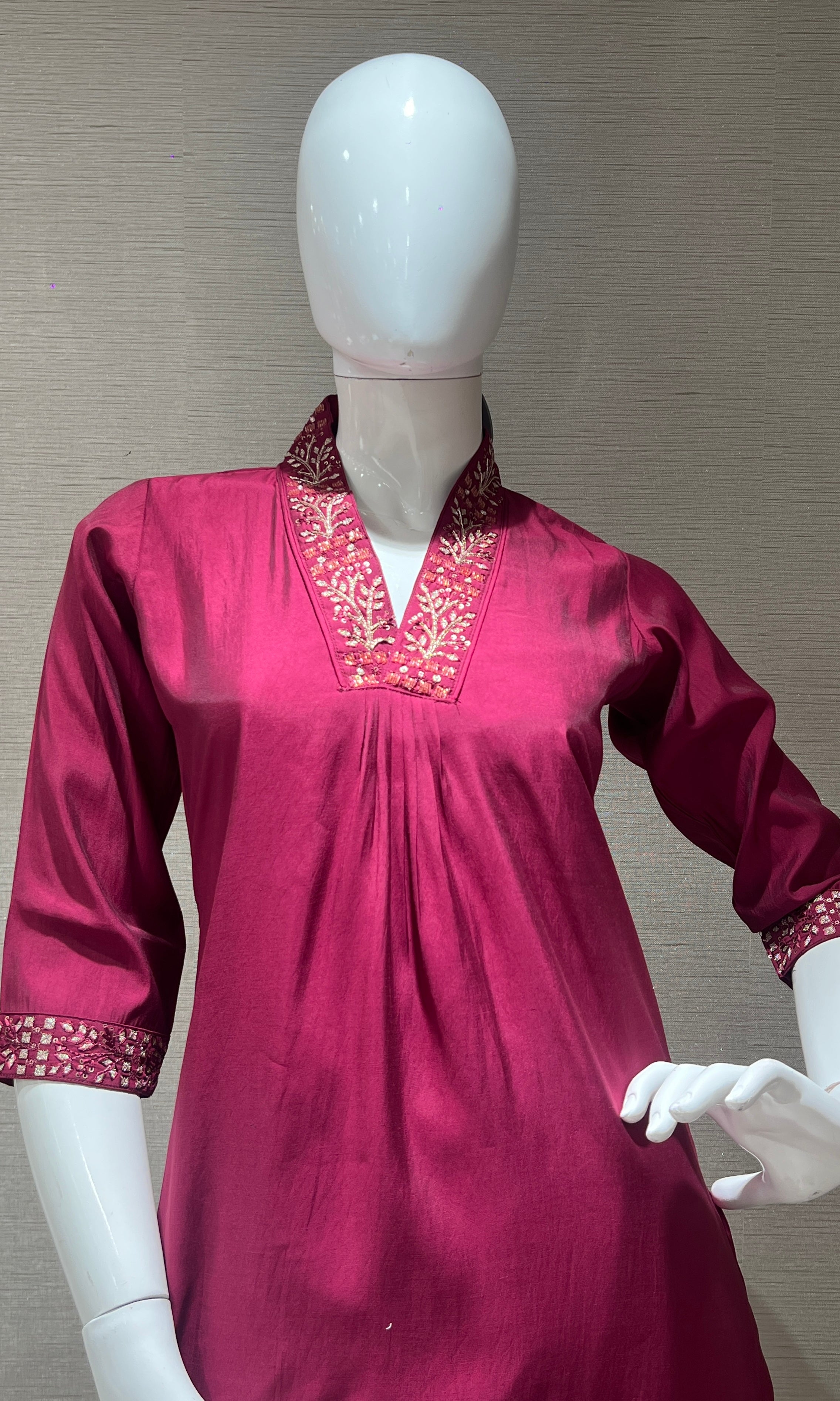 Maroon Kurta Set with Banarasi Dupatta