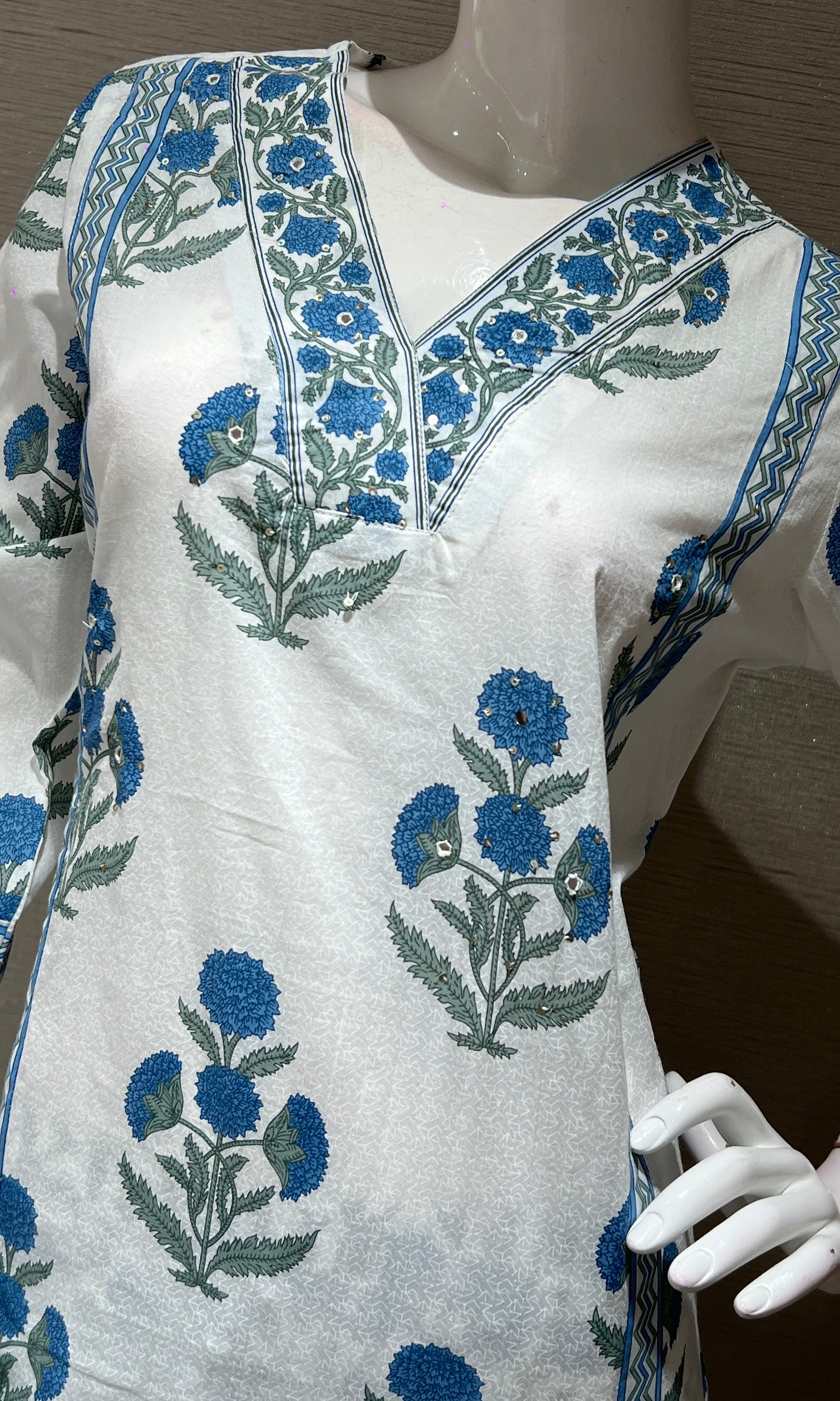 Blue FLORAL PRINT kurta set