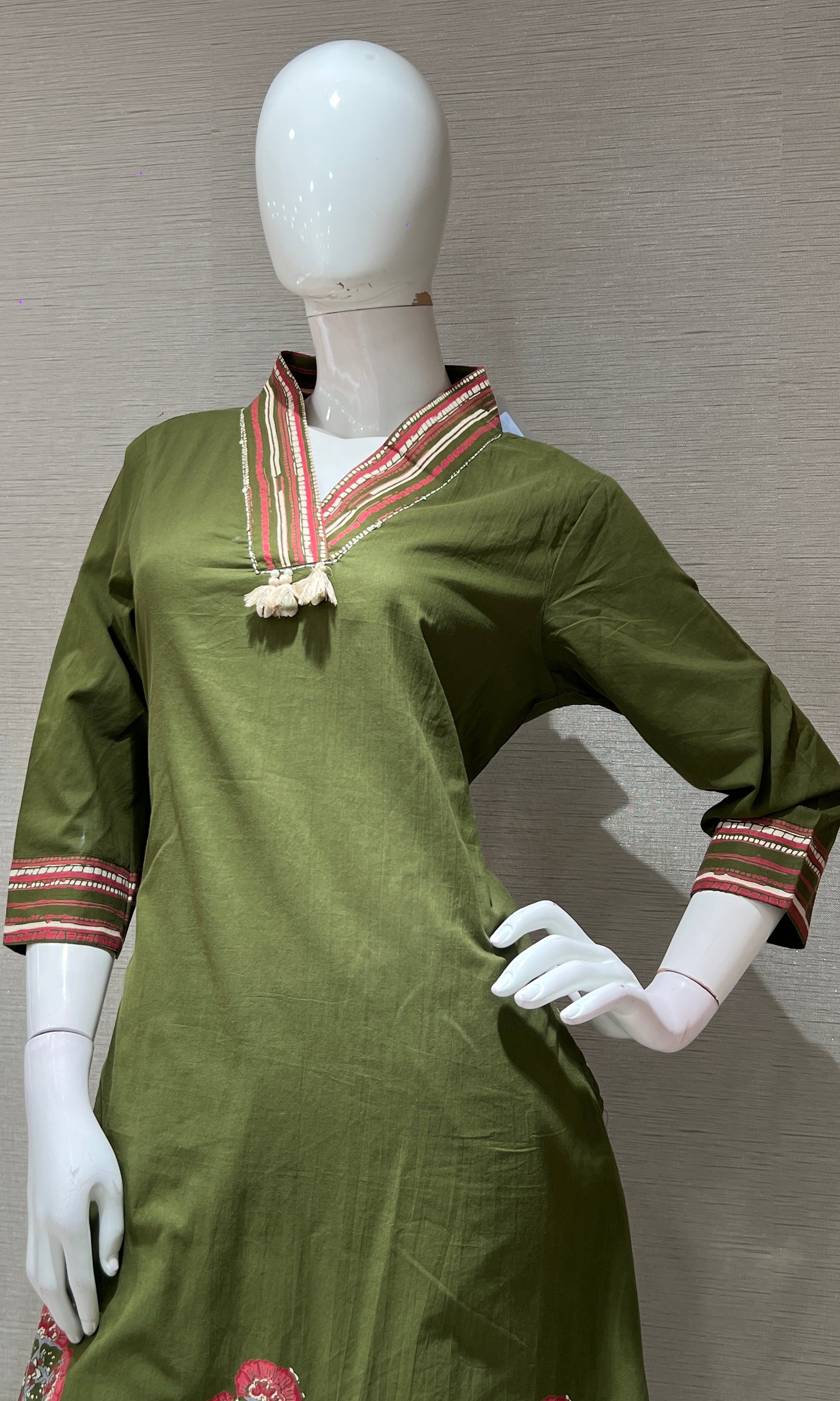 Mehandi green PRINTED KURTA SET