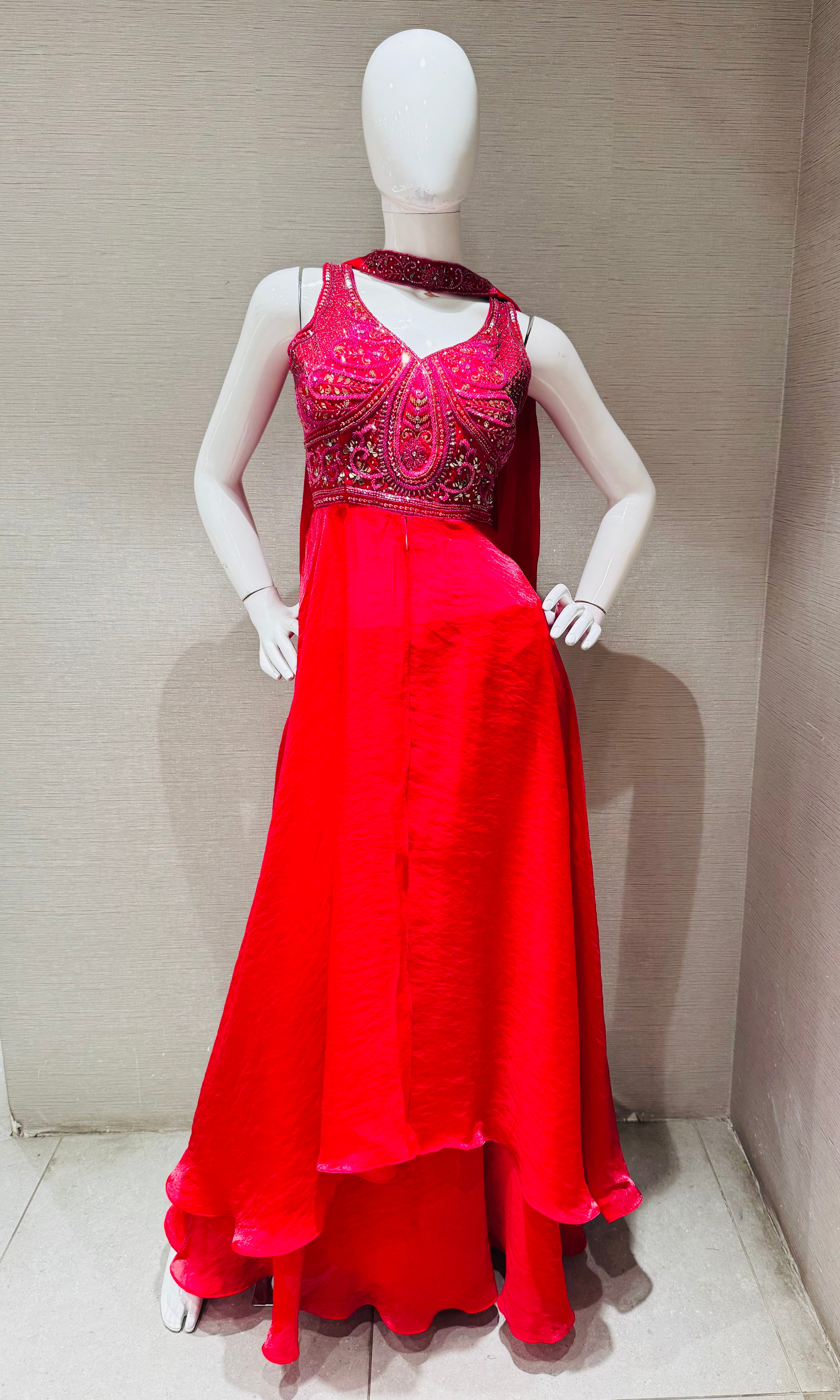 Rani Scarlet Embroidered Palazzo set