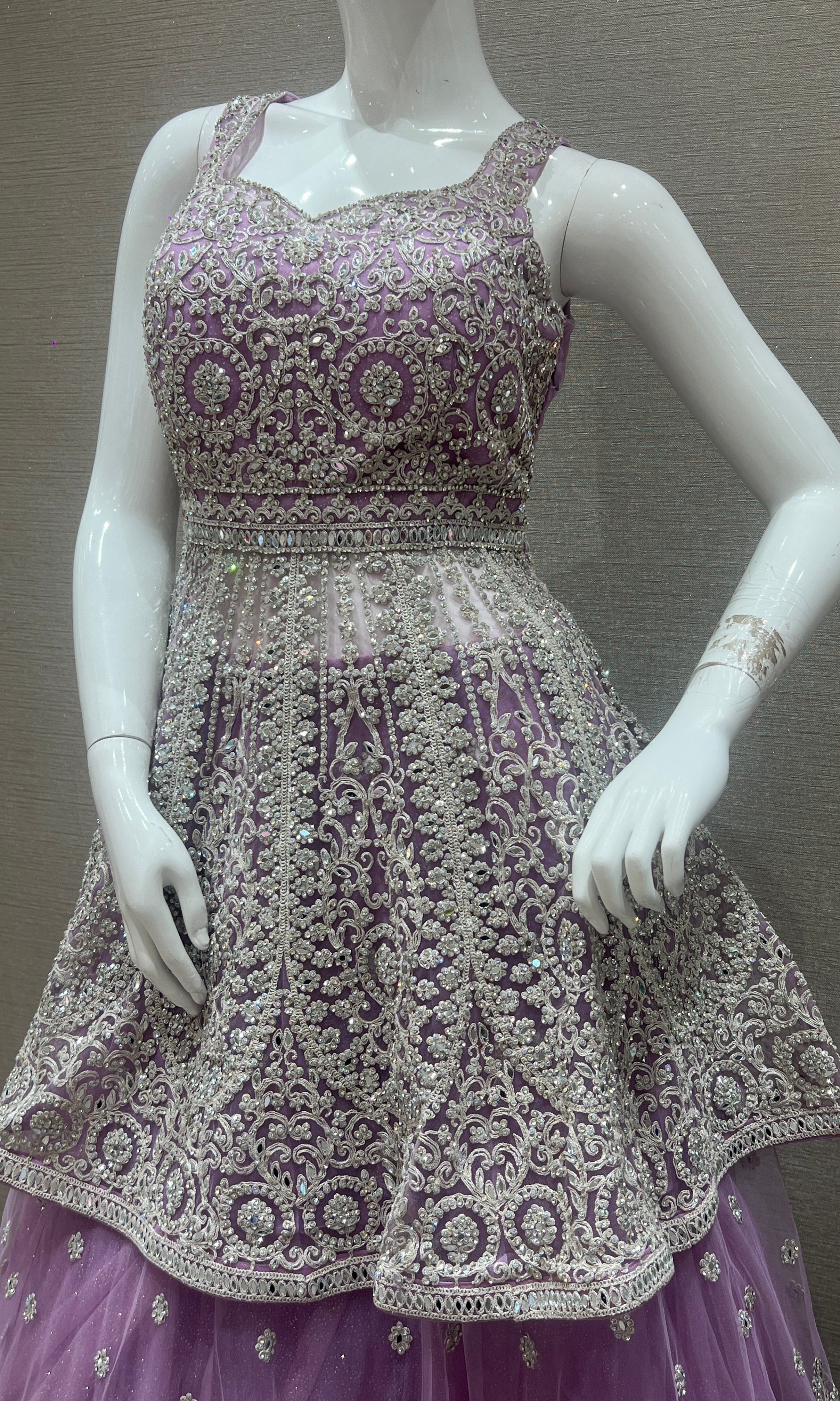 Lavender Lehenga with peplum