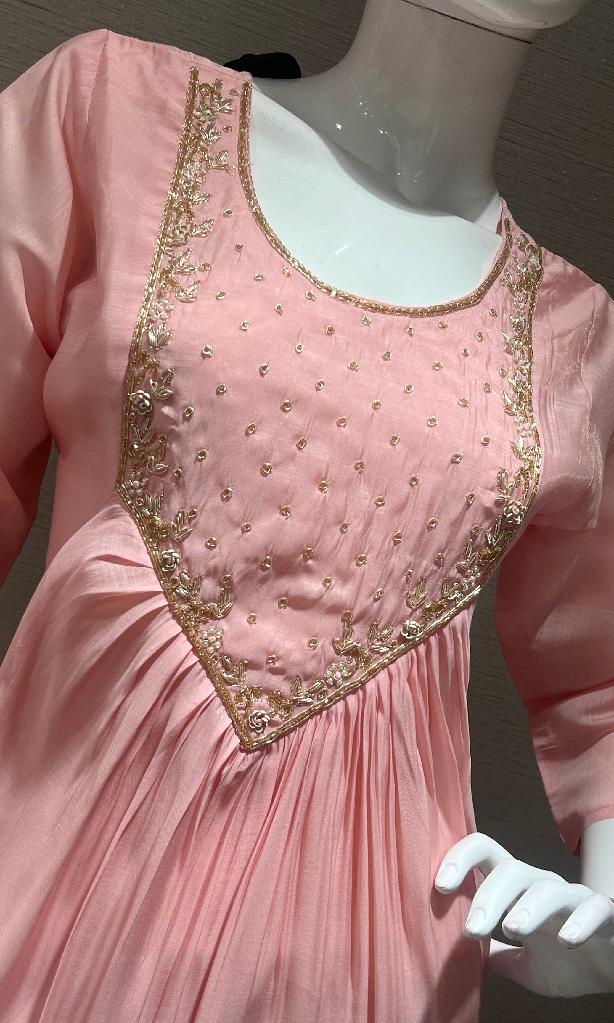 Onion pink MUL CHANDERI kurta set