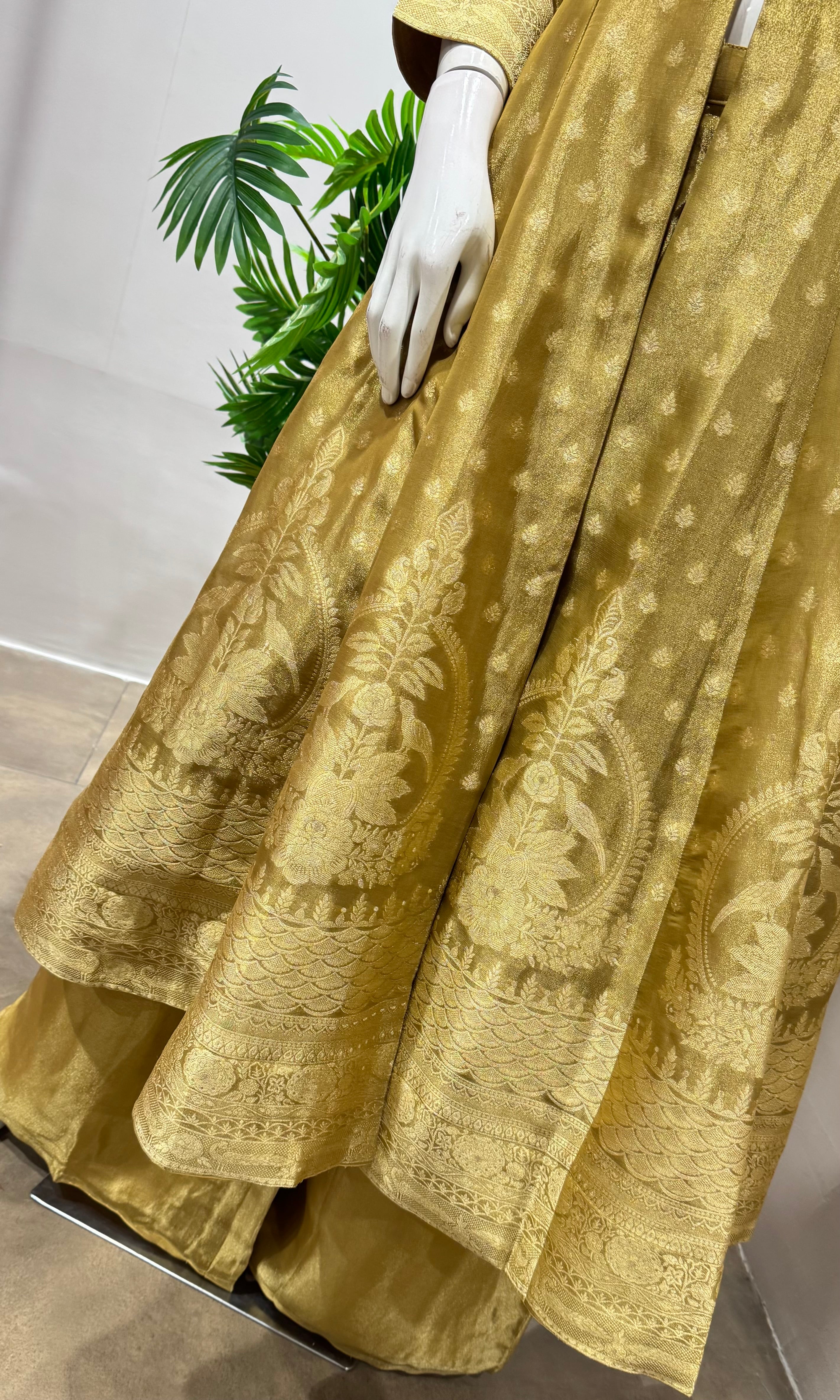 Mehendi GREEN ANARKALI WITH PALAZZO PANTS
