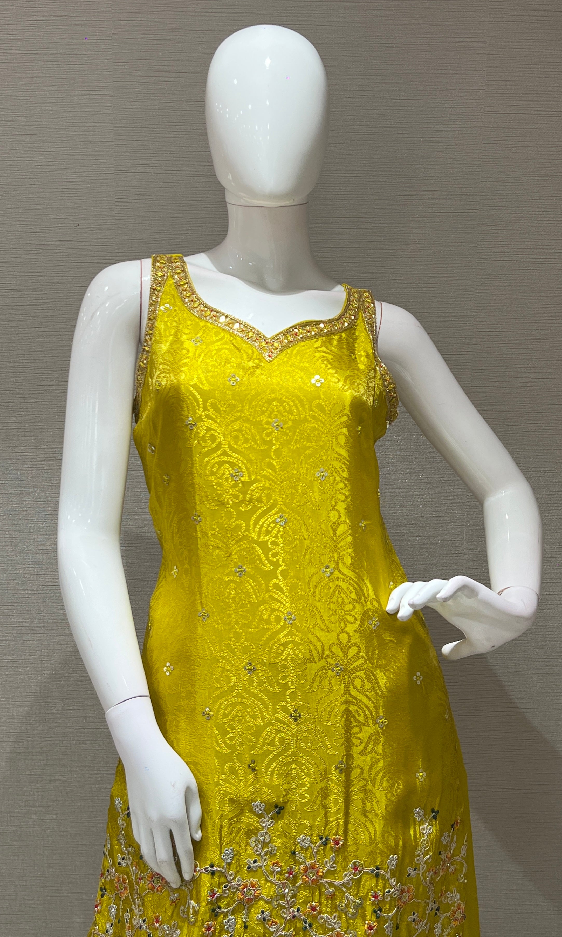 Mehandi green EMBROIDERED SHARARA SET