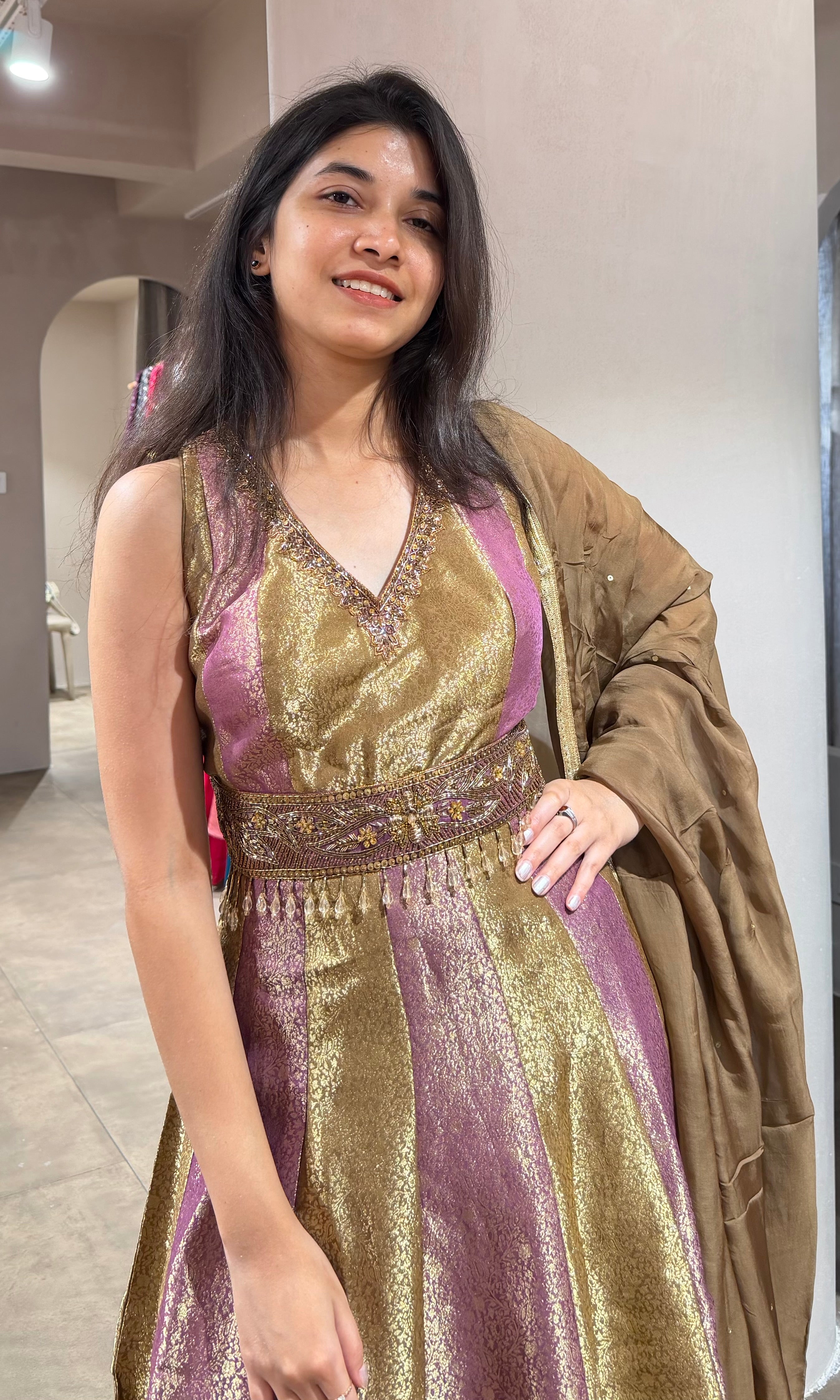 Mehandi green ANARKALI WITH PALAZZO PANTS