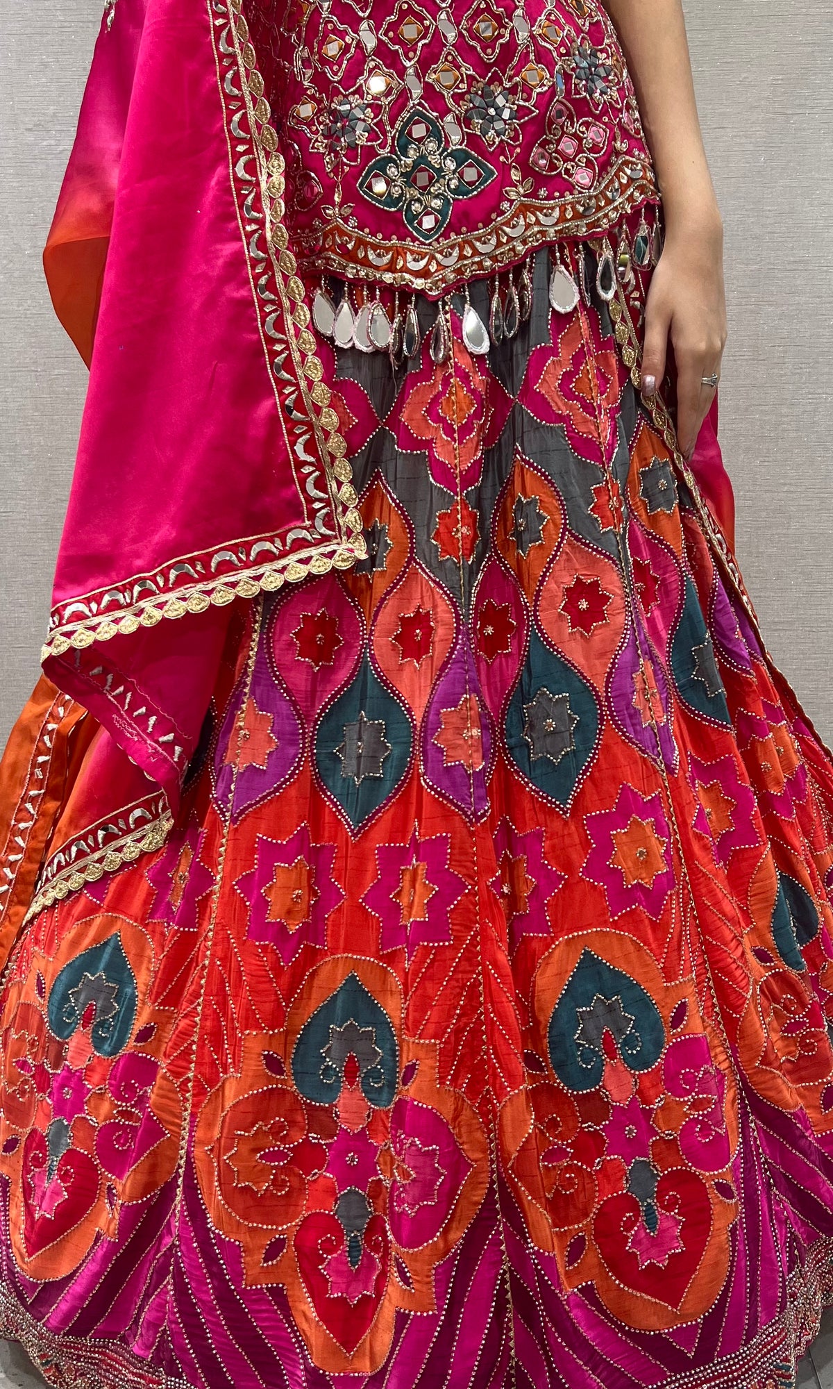 Rani Multi Color Patola Print Silk Lehenga Choli Set