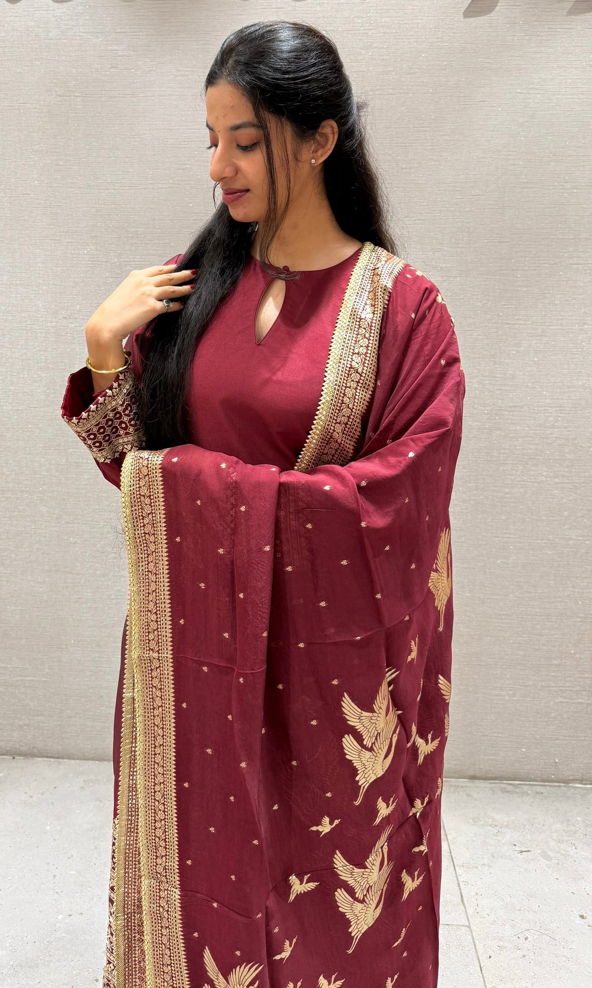 Maroon sabyasachi inspired kurta set