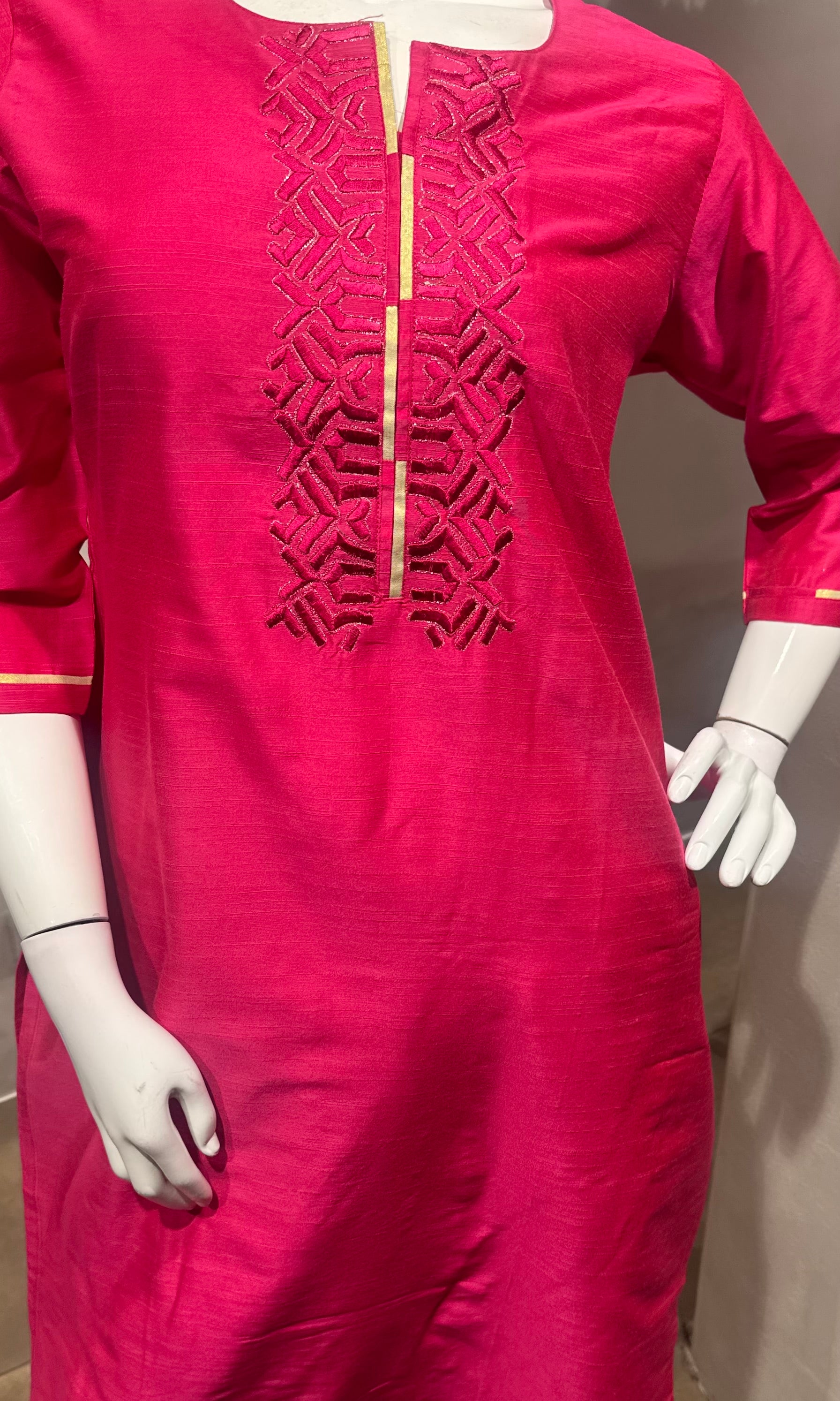 Pink Embroidered Kurta Set with Dupatta