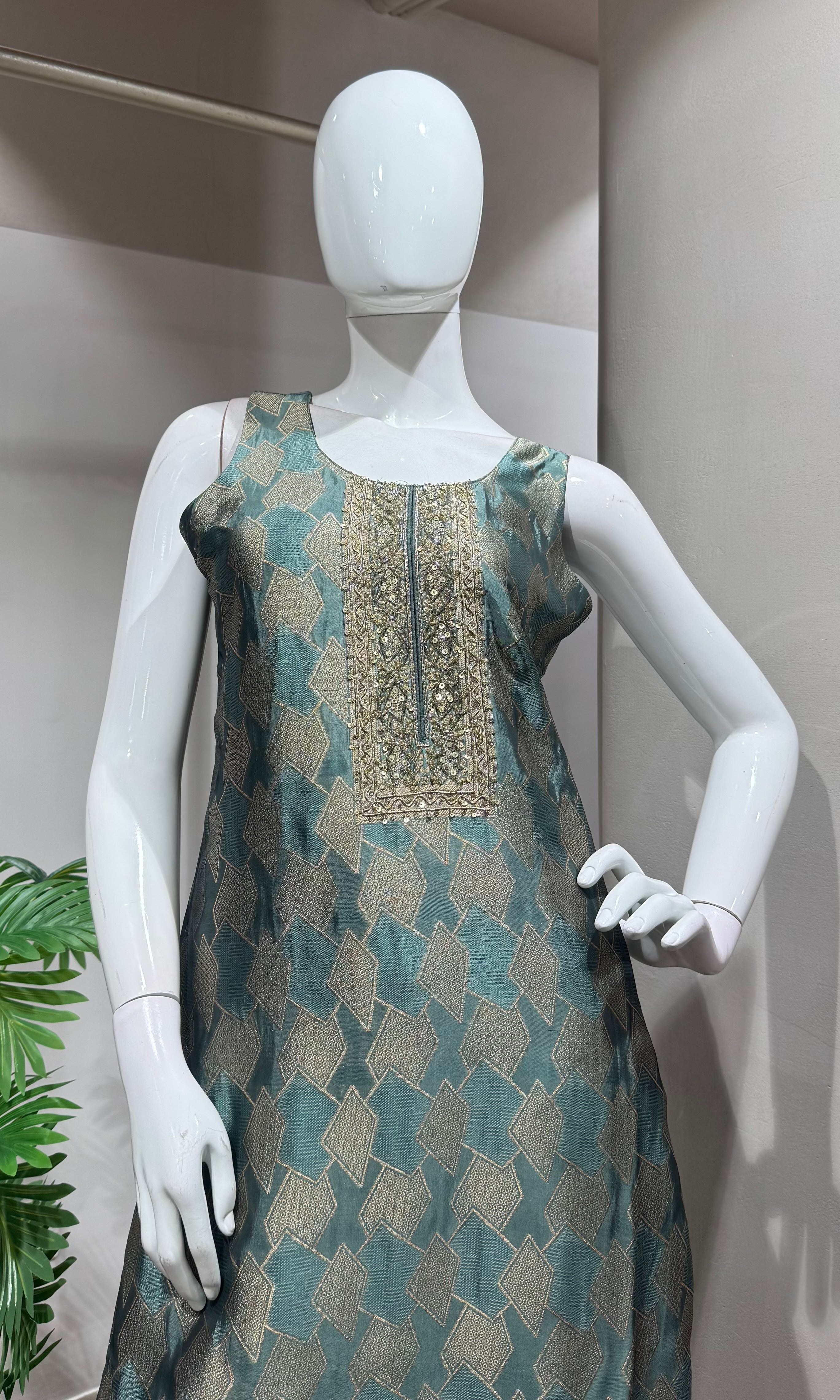 SEA GREEN Embroidered KURTA SET
