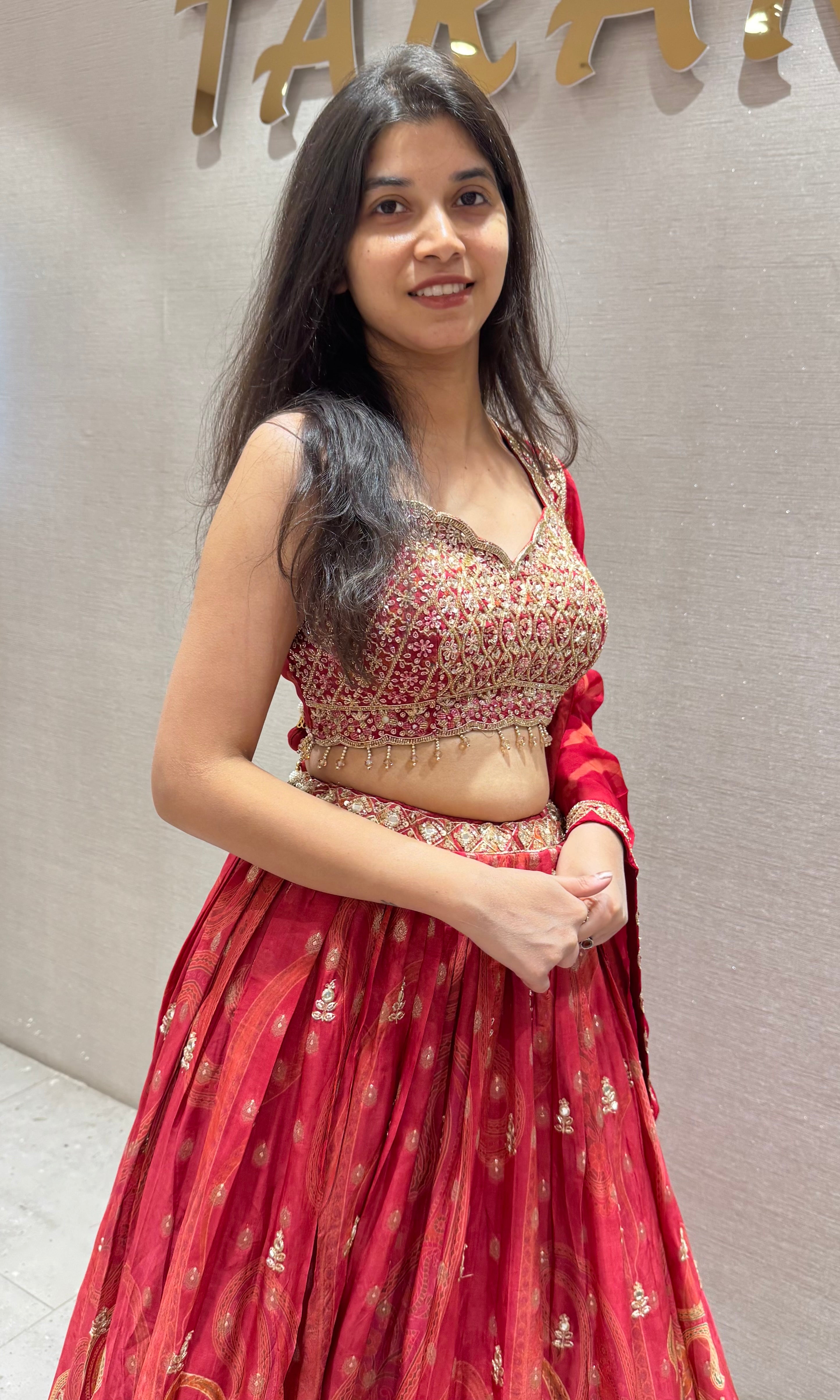 RED AND Gold Embroidered LEHENGA Set