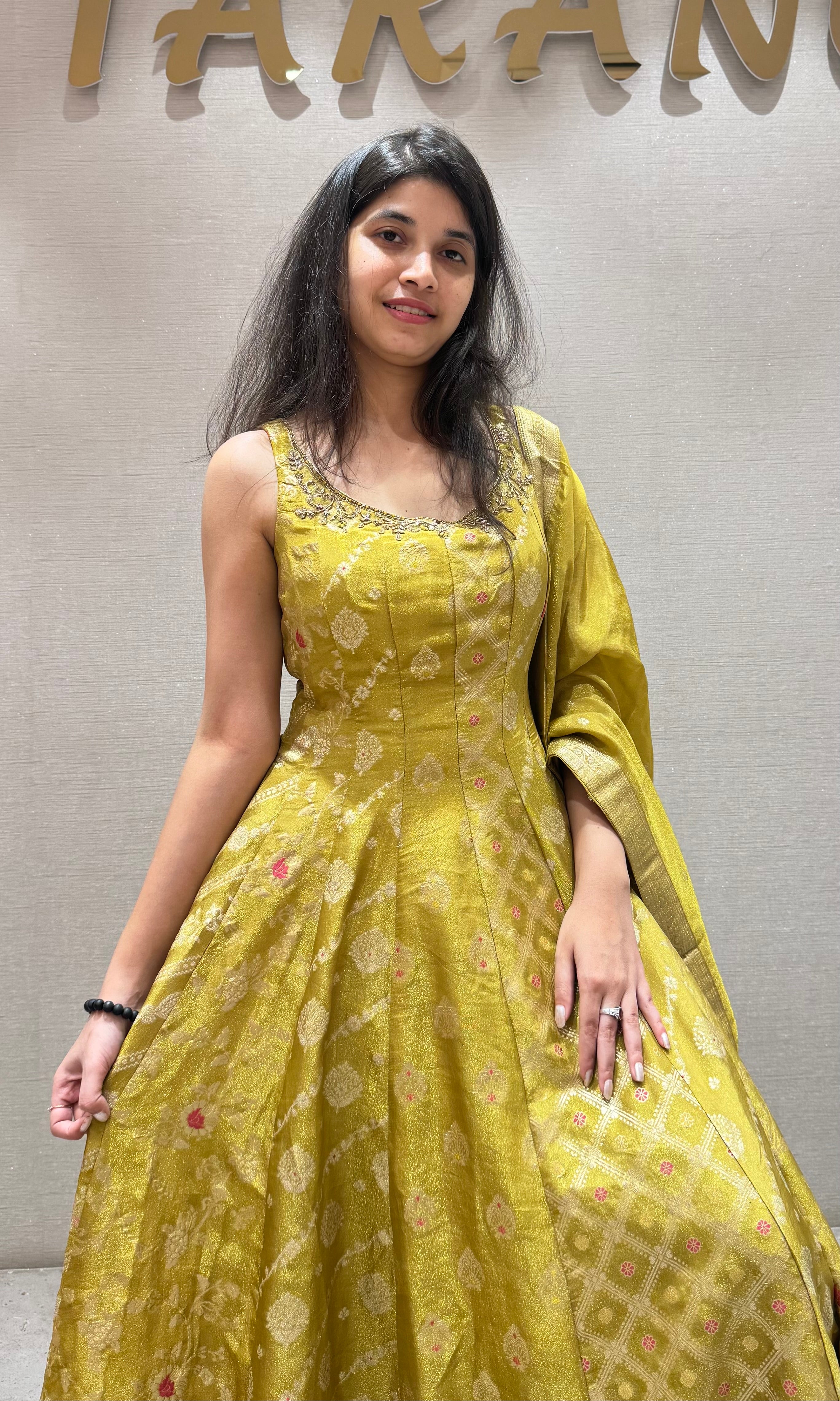 Mehandi green BANARASI ANARKALI SET