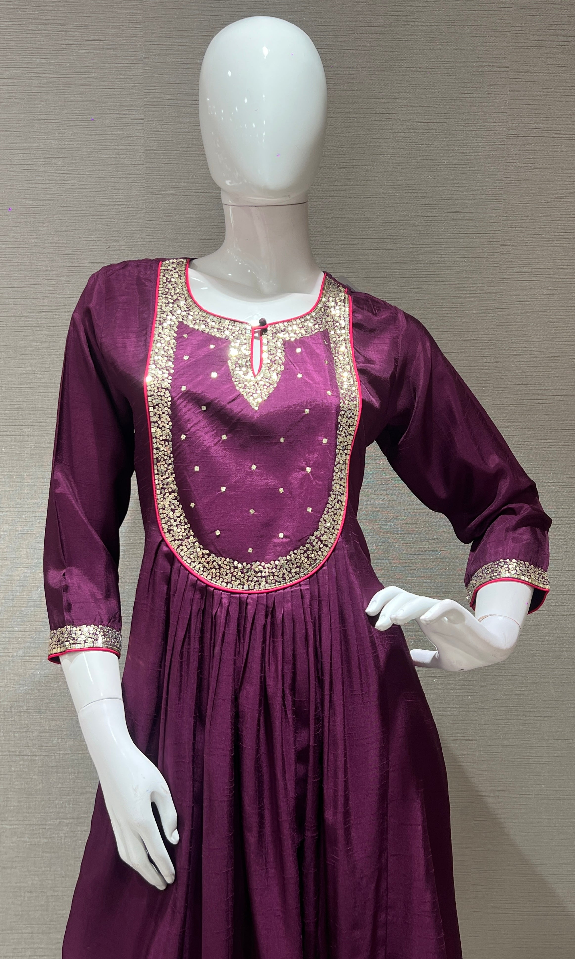 BURGUNDY kurta set