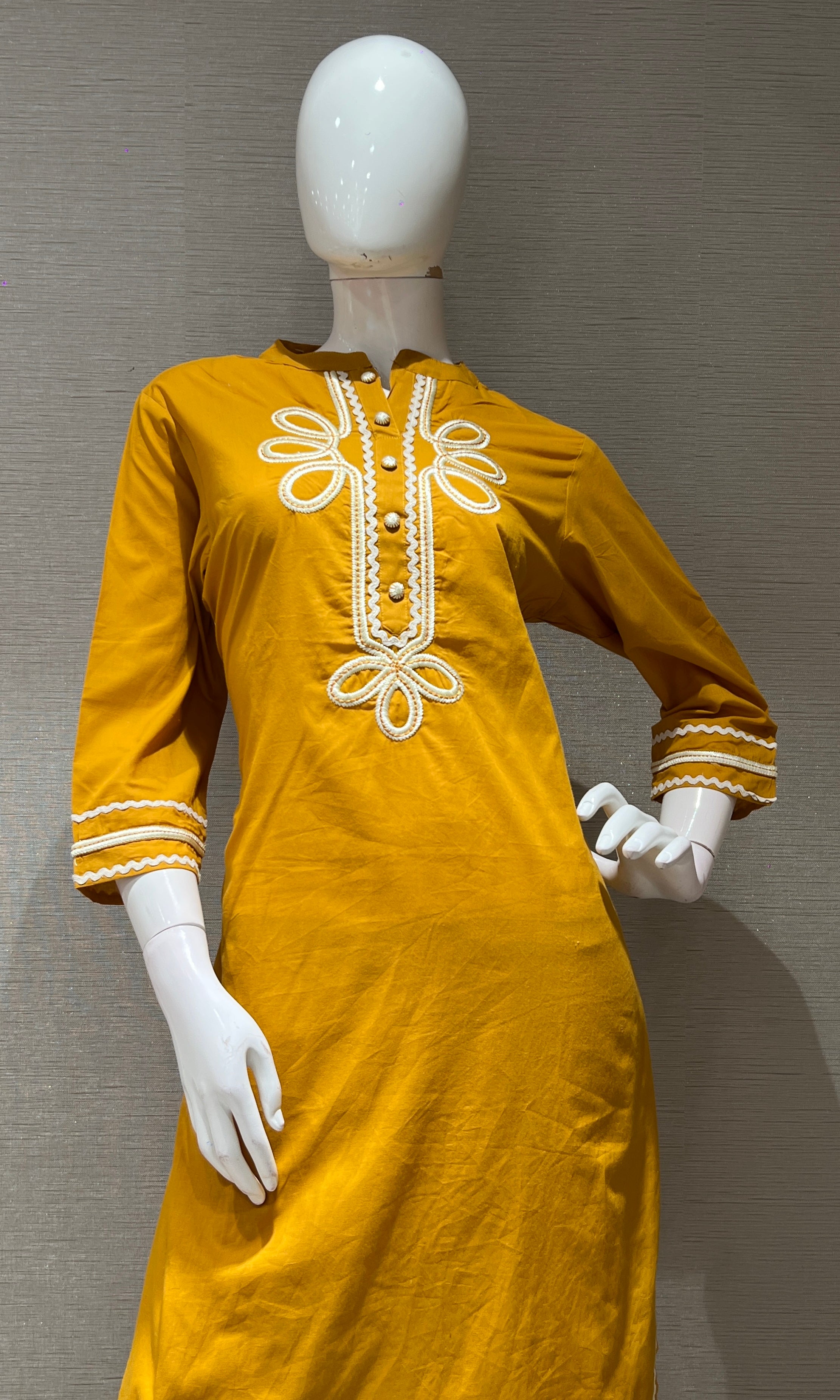 Mustard yellow FLORAL kurta set WITH PALAZZO PANTS