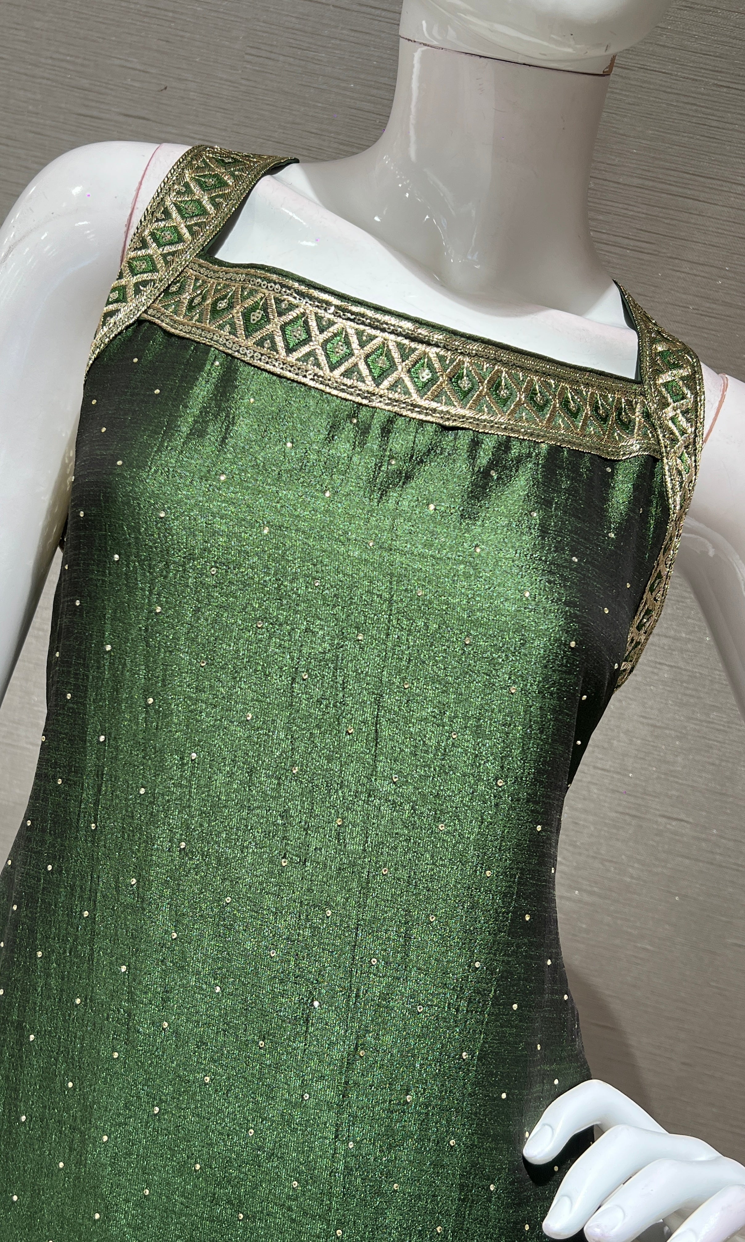 GREEN GOLD ETHNIC KURTA SET