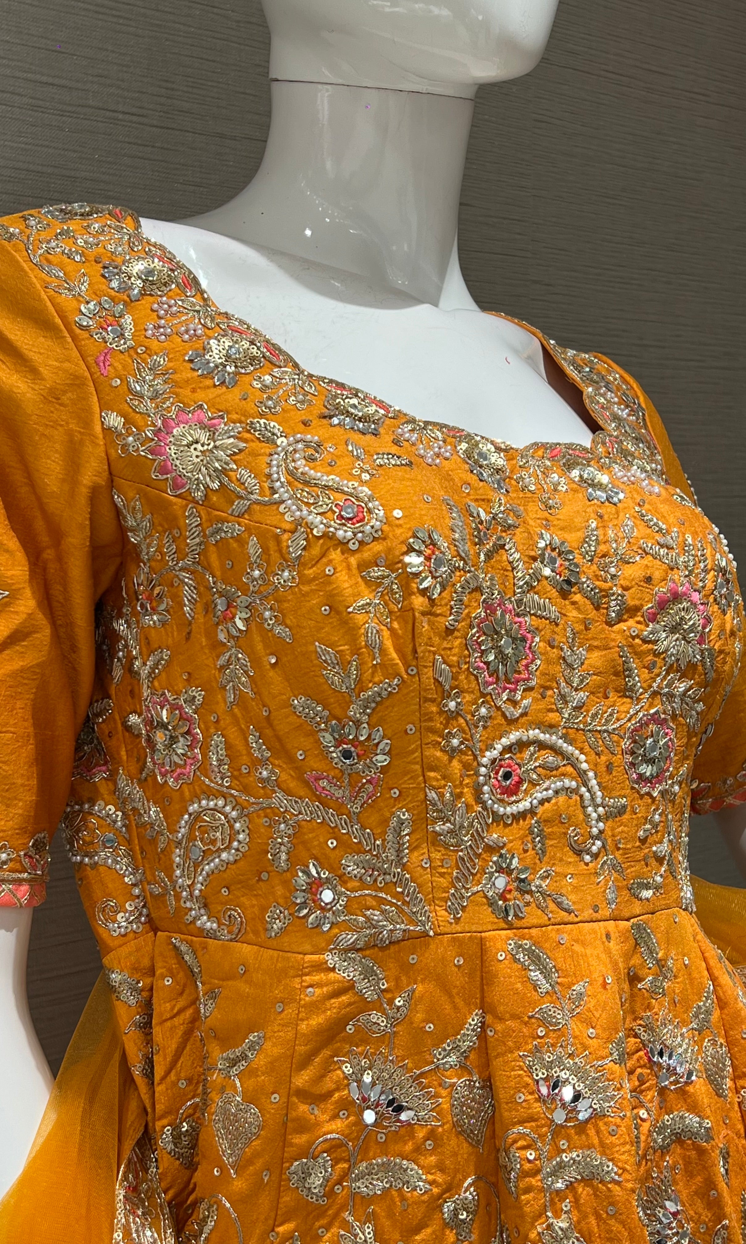Orange peplum and palazzo