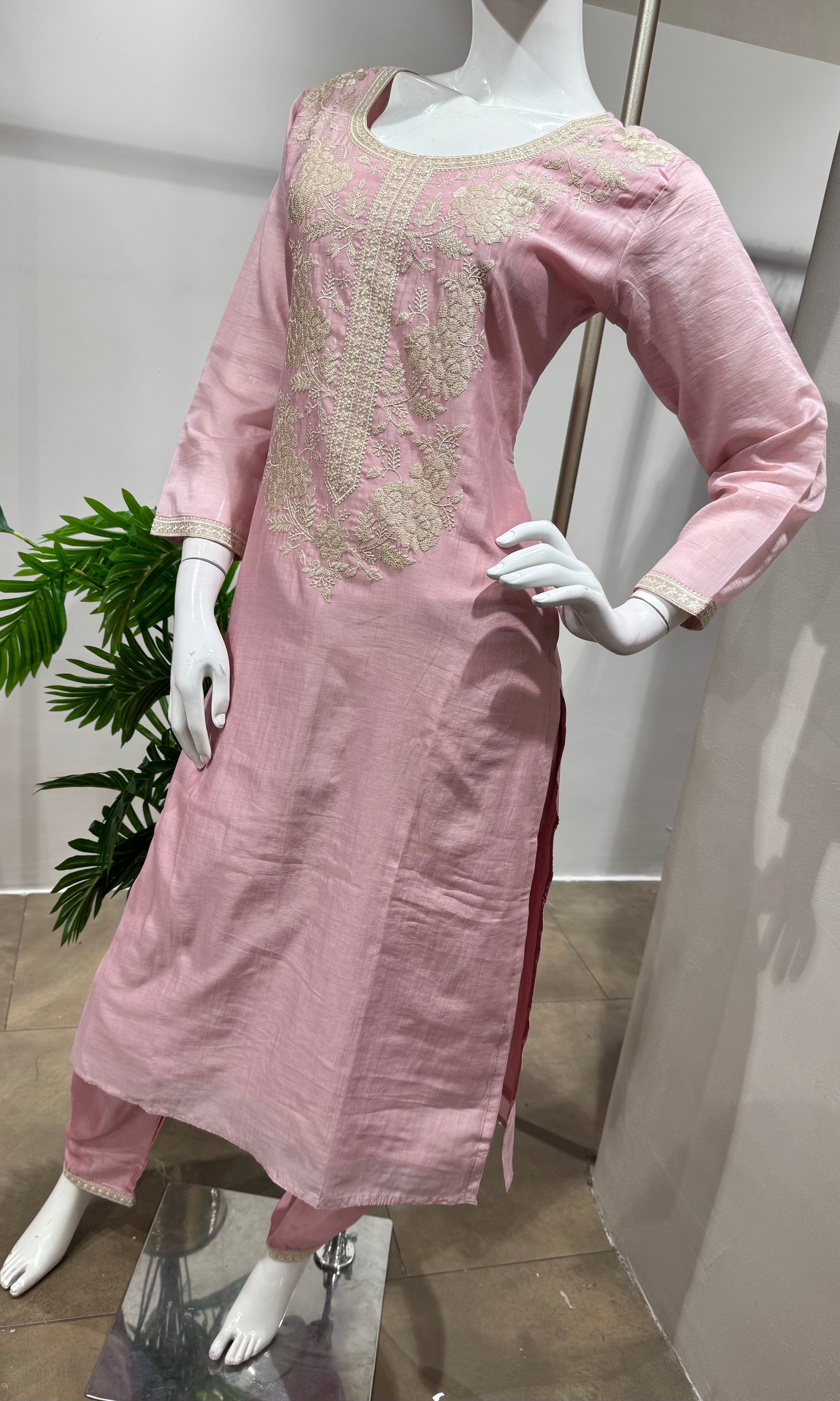 Baby Pink Pure Cotton kurta set