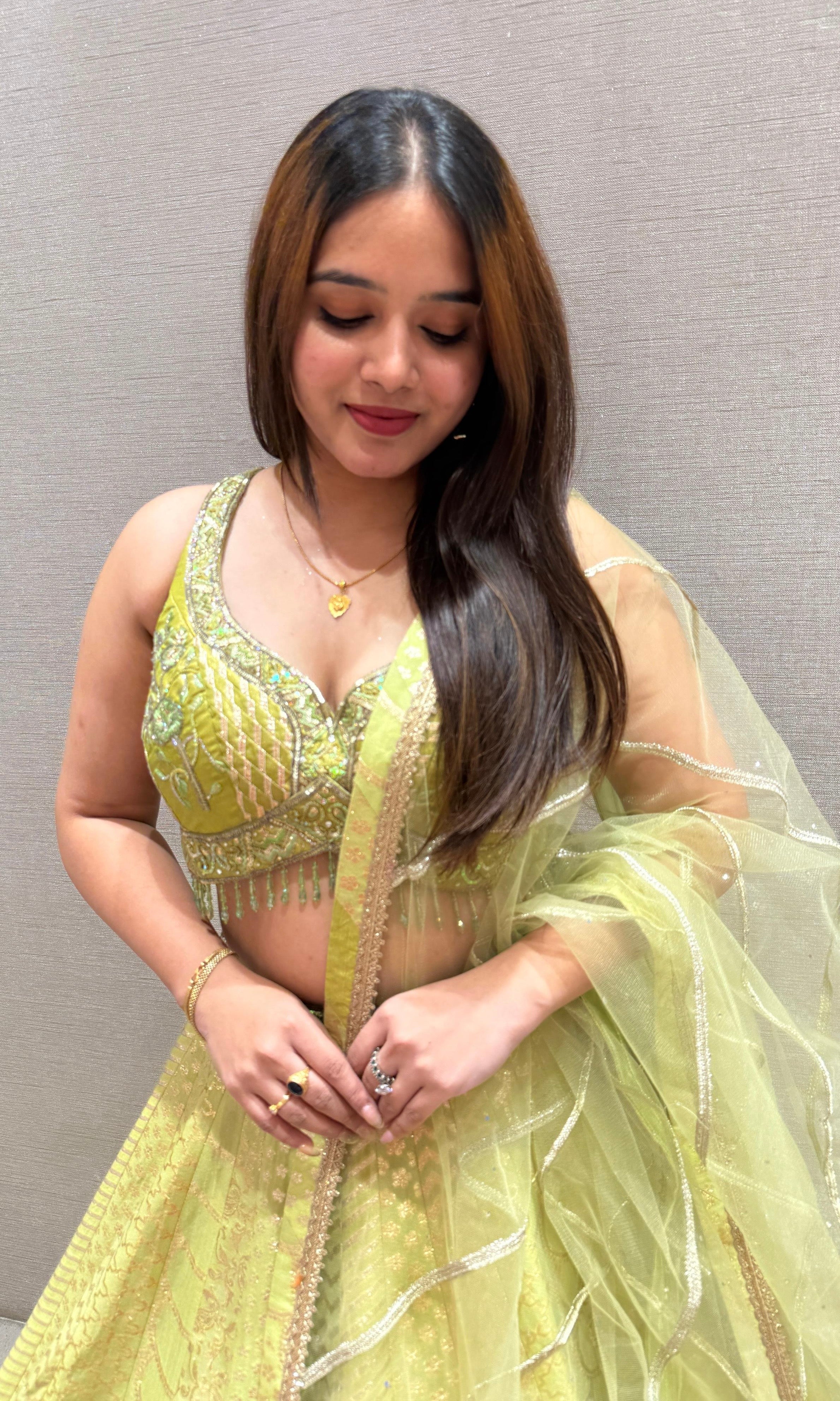 Pastel Green sequin embroidered Lehenga