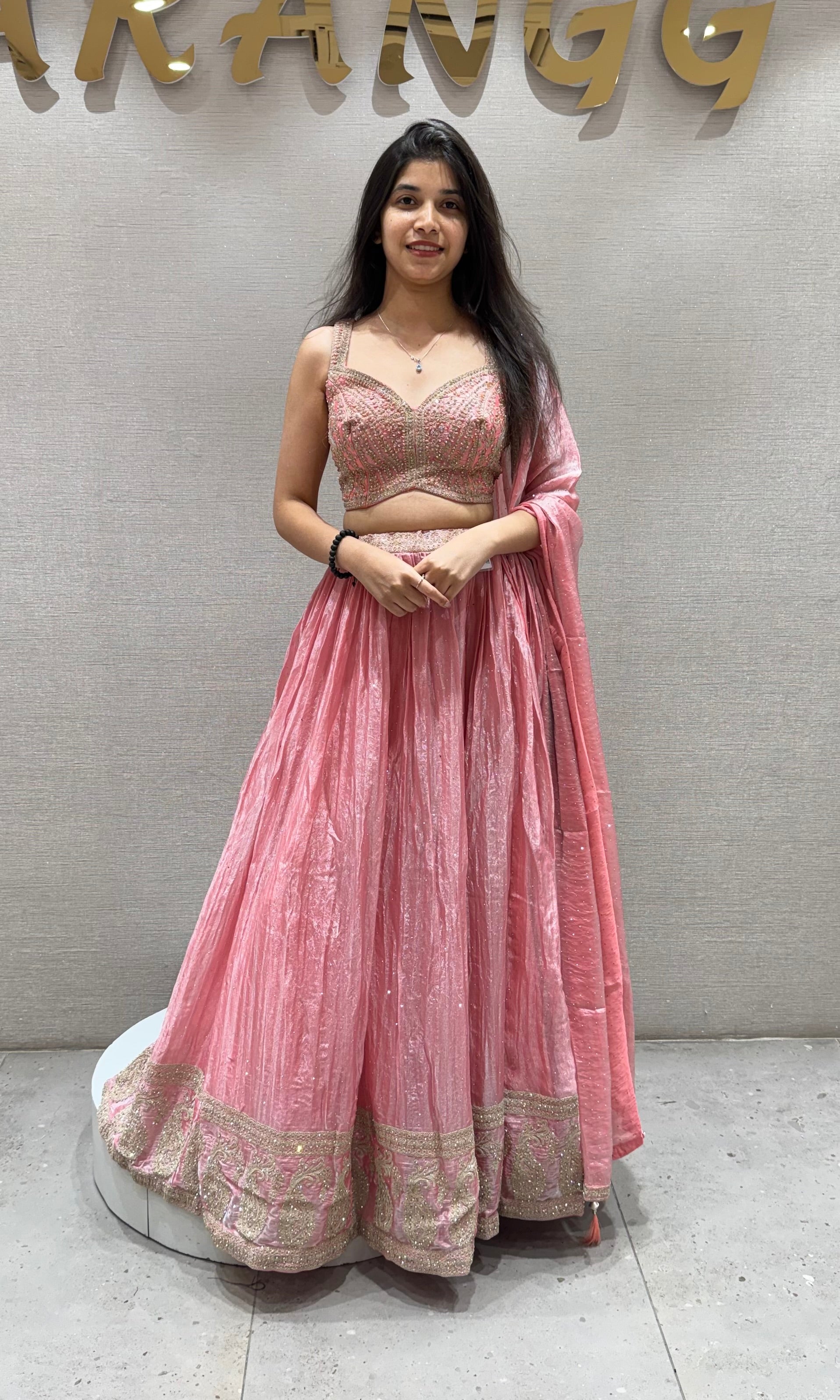 Baby pink Lehenga WITH DUPATTA