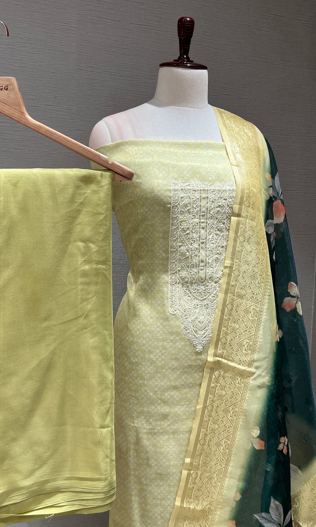 Green dress material