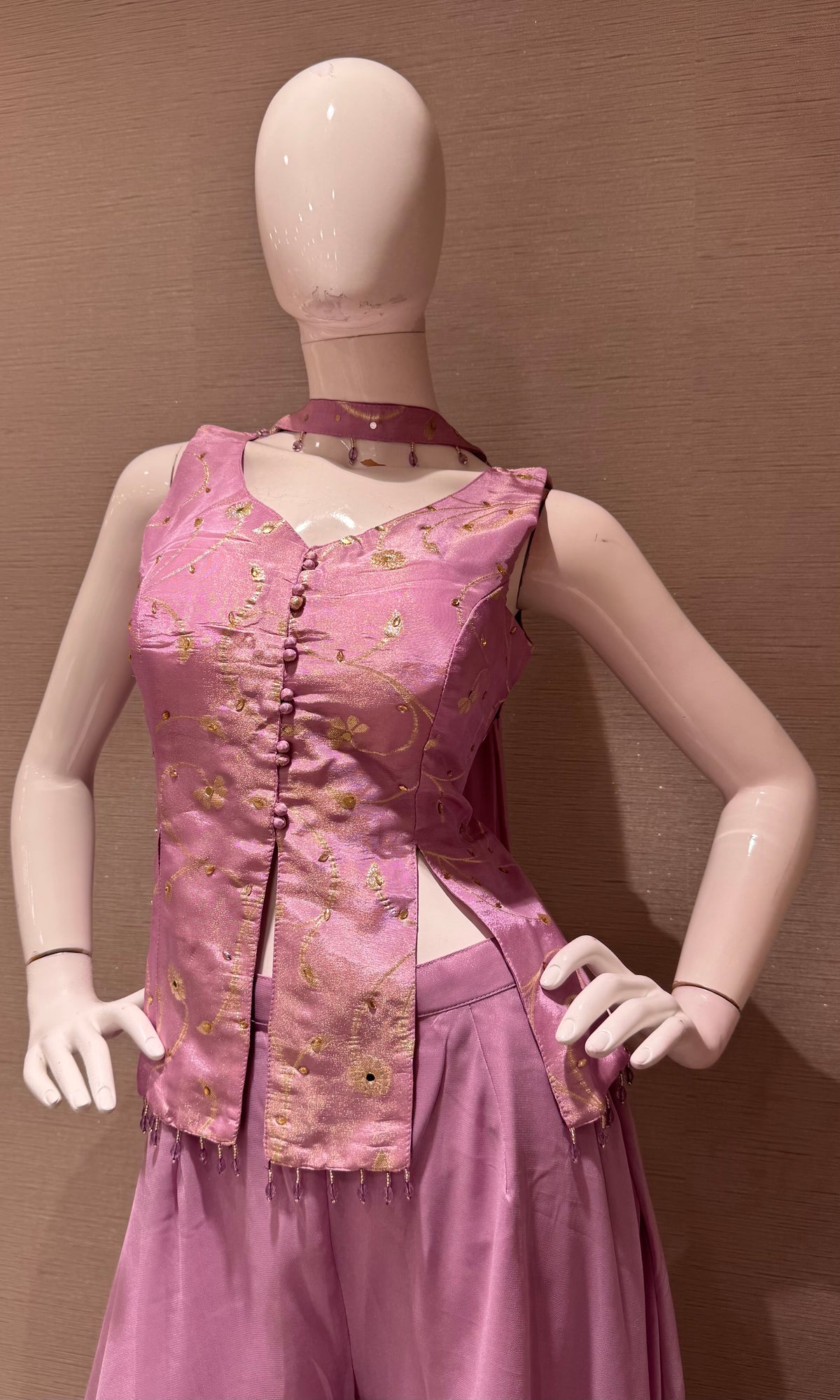 lavander Georgette PEPLUM PALAZZO SET