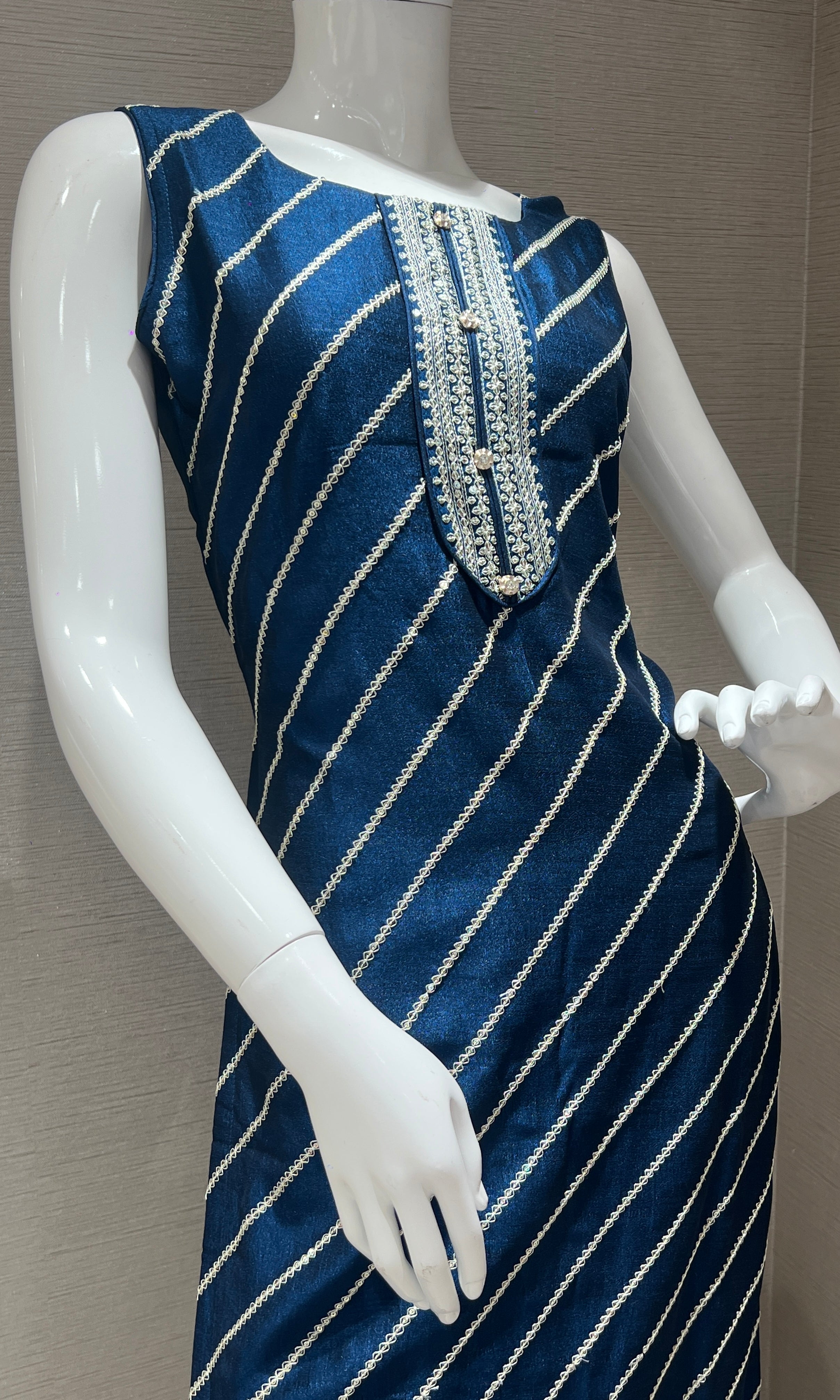 blue ethnic kurta set with a dupatta