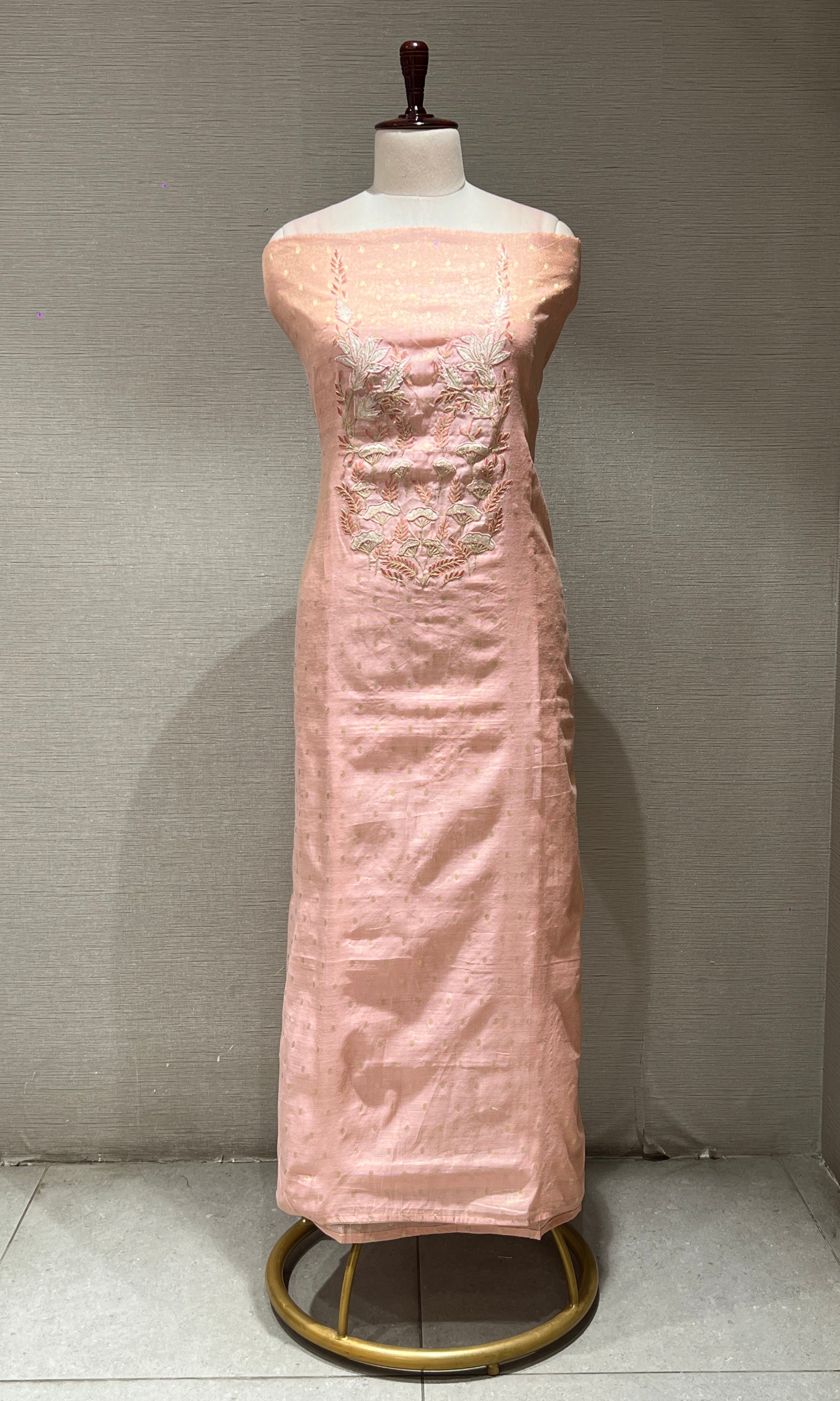 Peach dress material