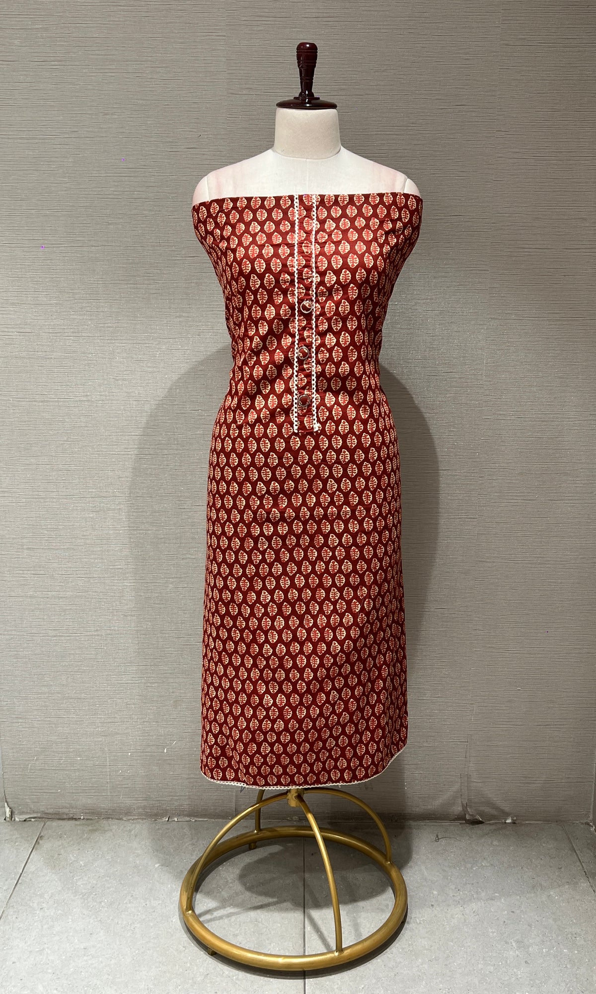 Rust orange dress material