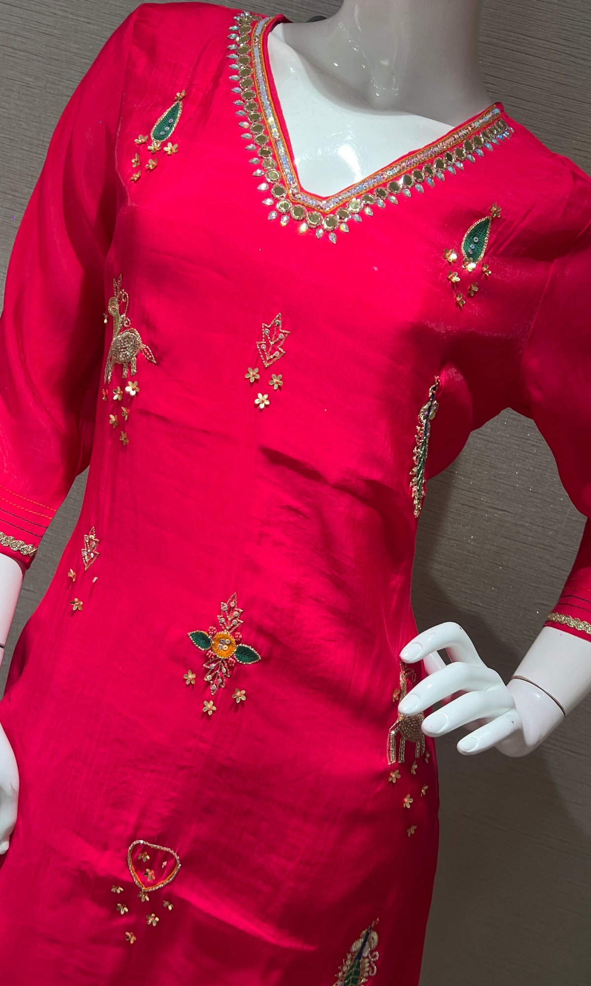 Rani pink kurta set