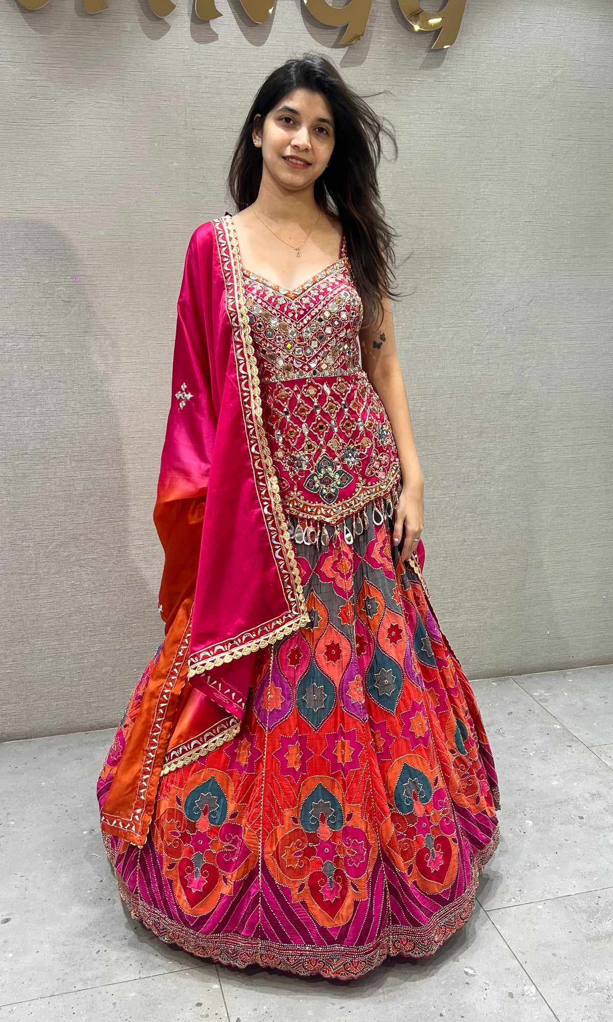 Rani Multi Color Patola Print Silk Lehenga Choli Set