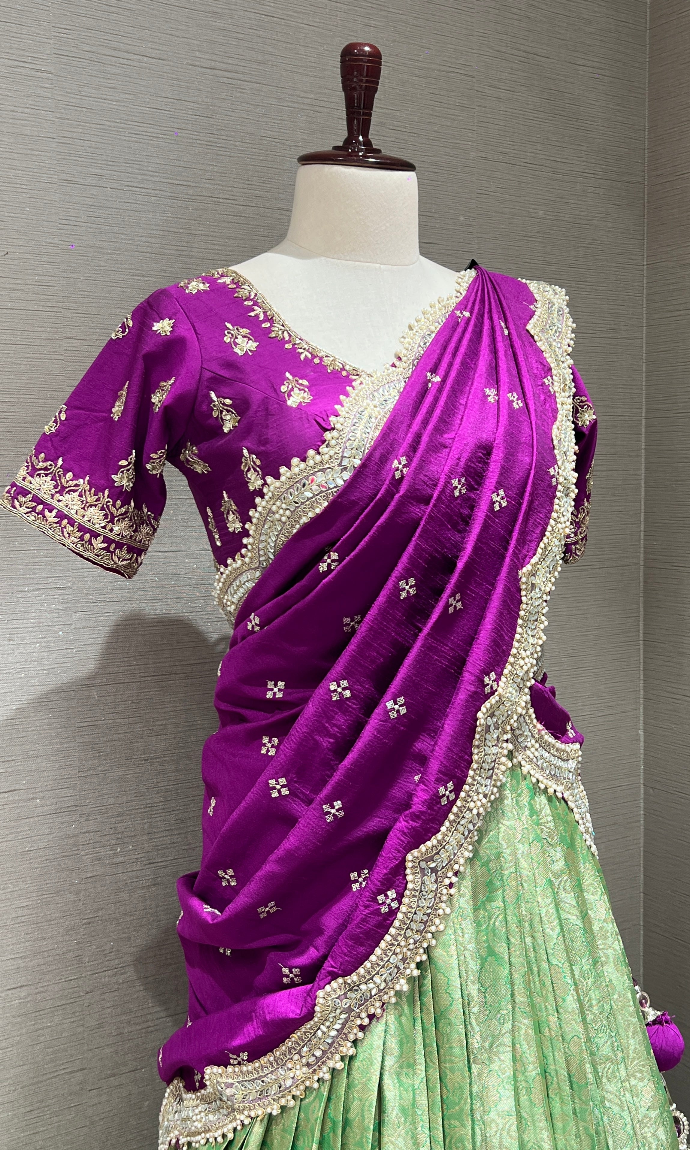 Violet Pattu Lehenga