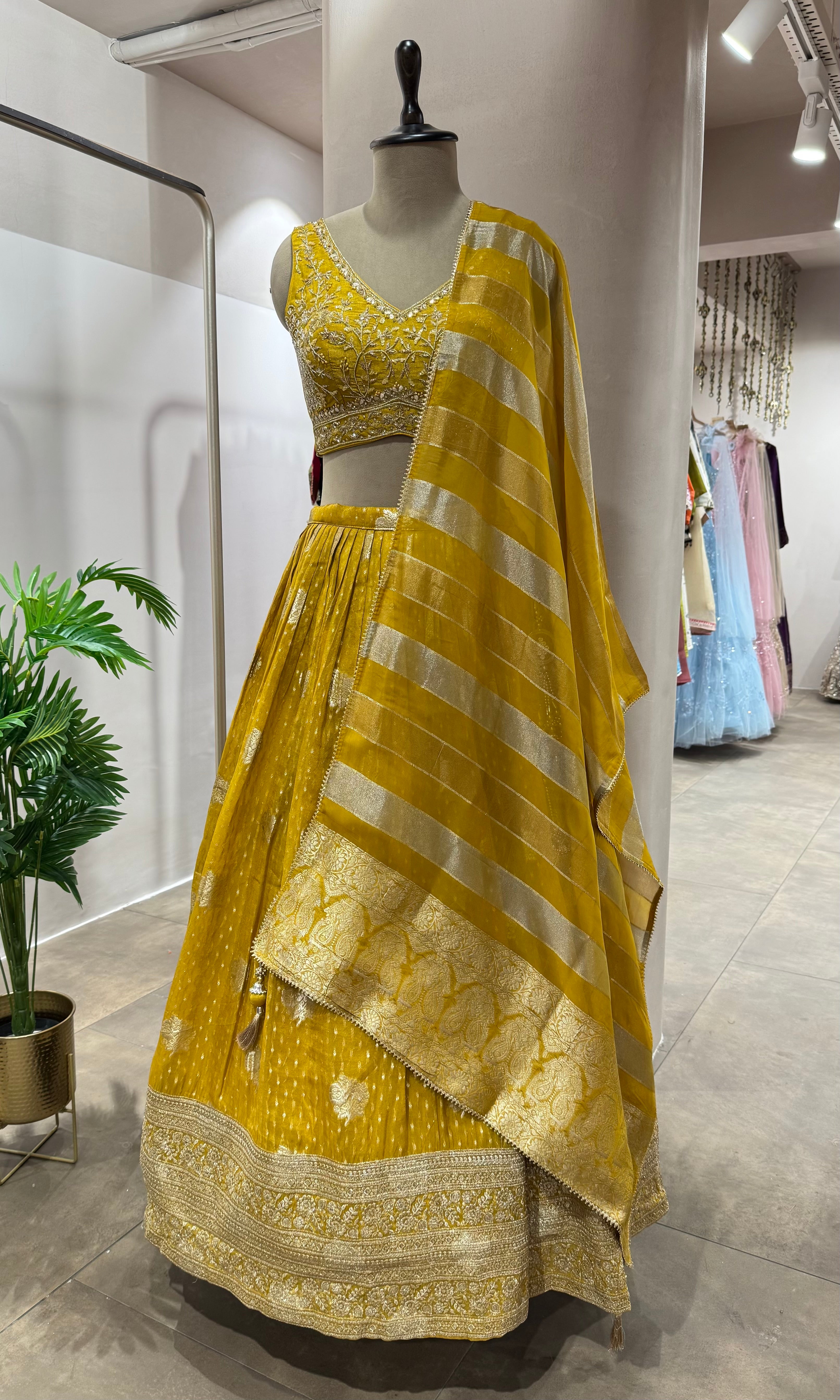 Yellow and Gold Lehenga SET