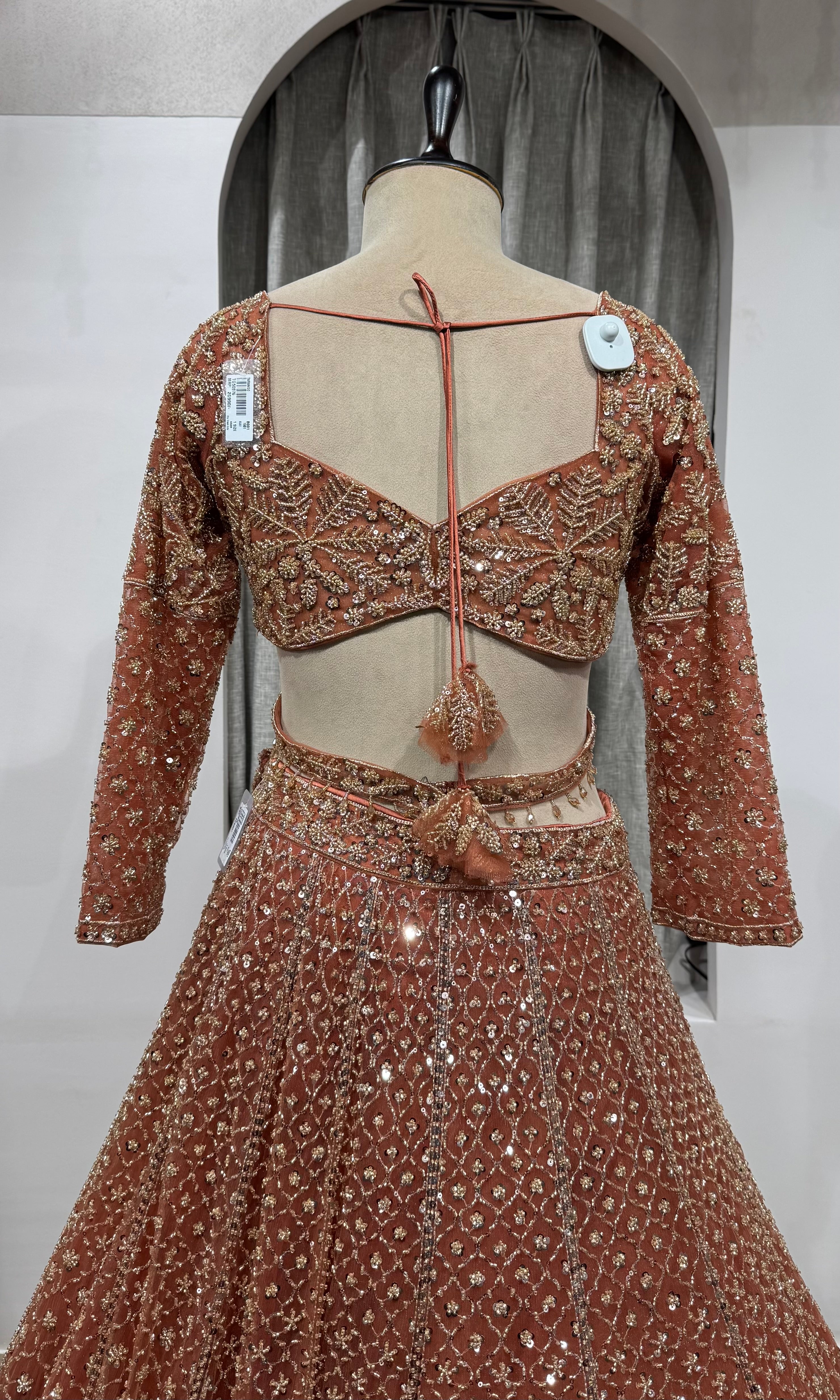 Rust Orange Georgette Lehenga set