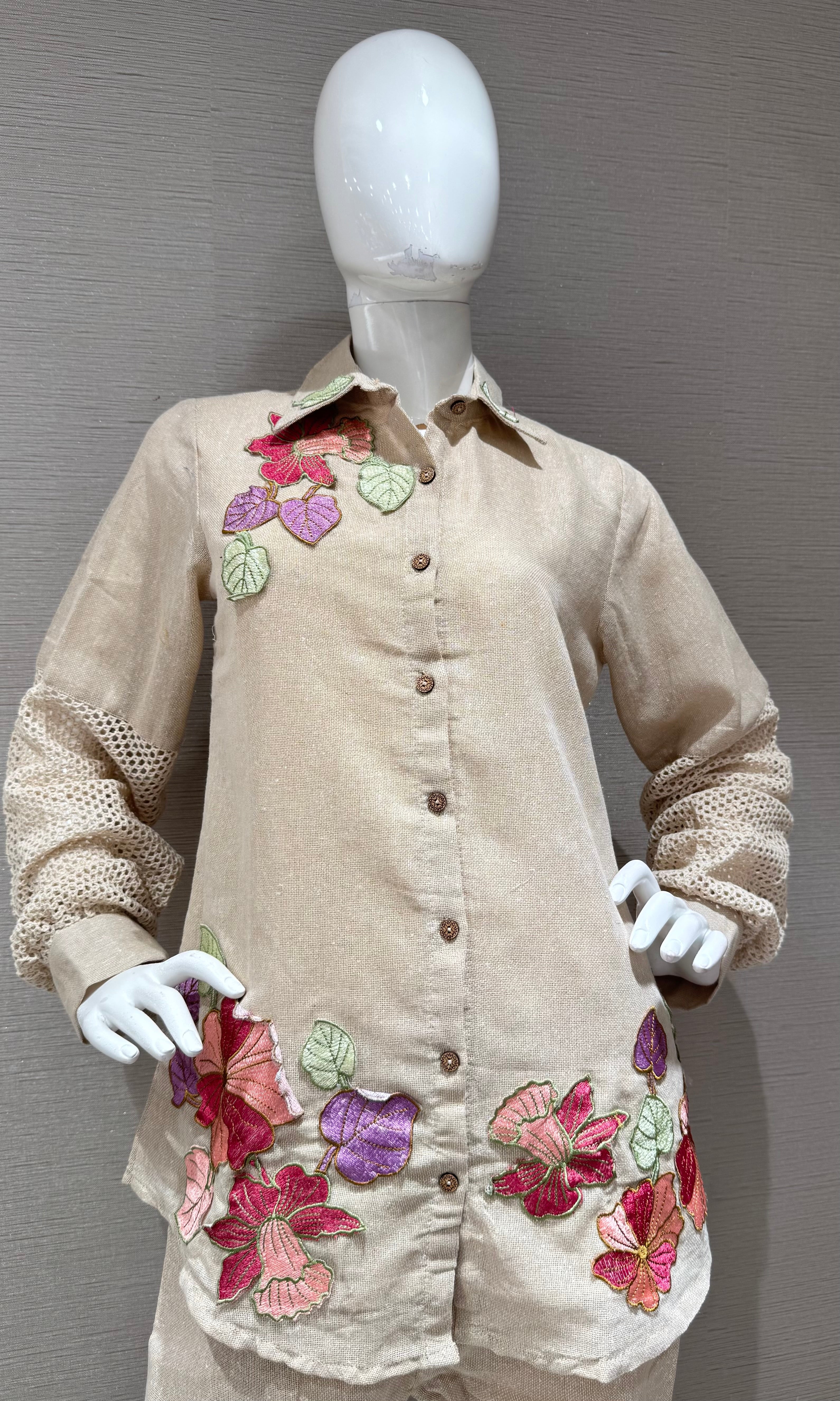 Beagh Floral Embroidered Shirt and Trouser Set