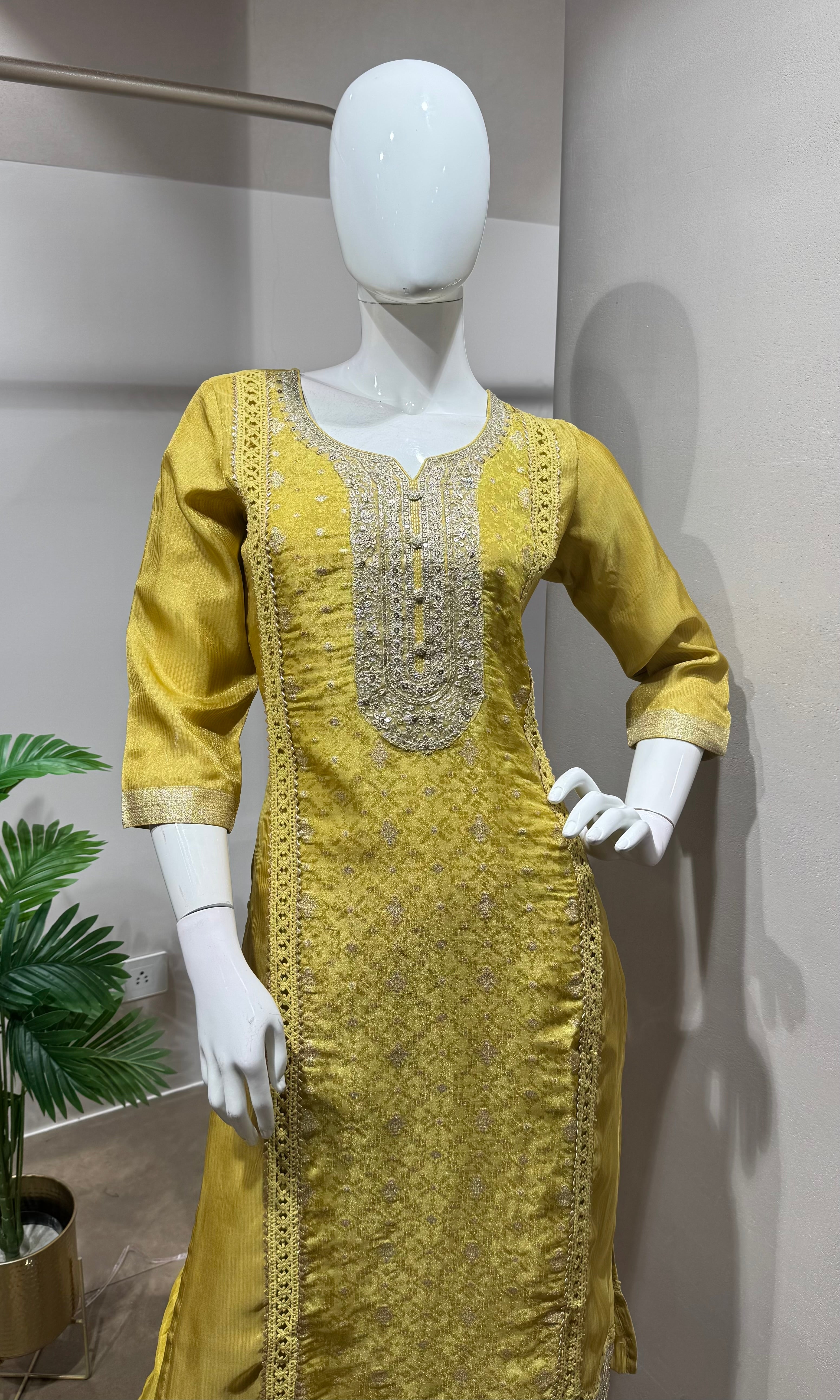 Mehandi green ethnic kurta set