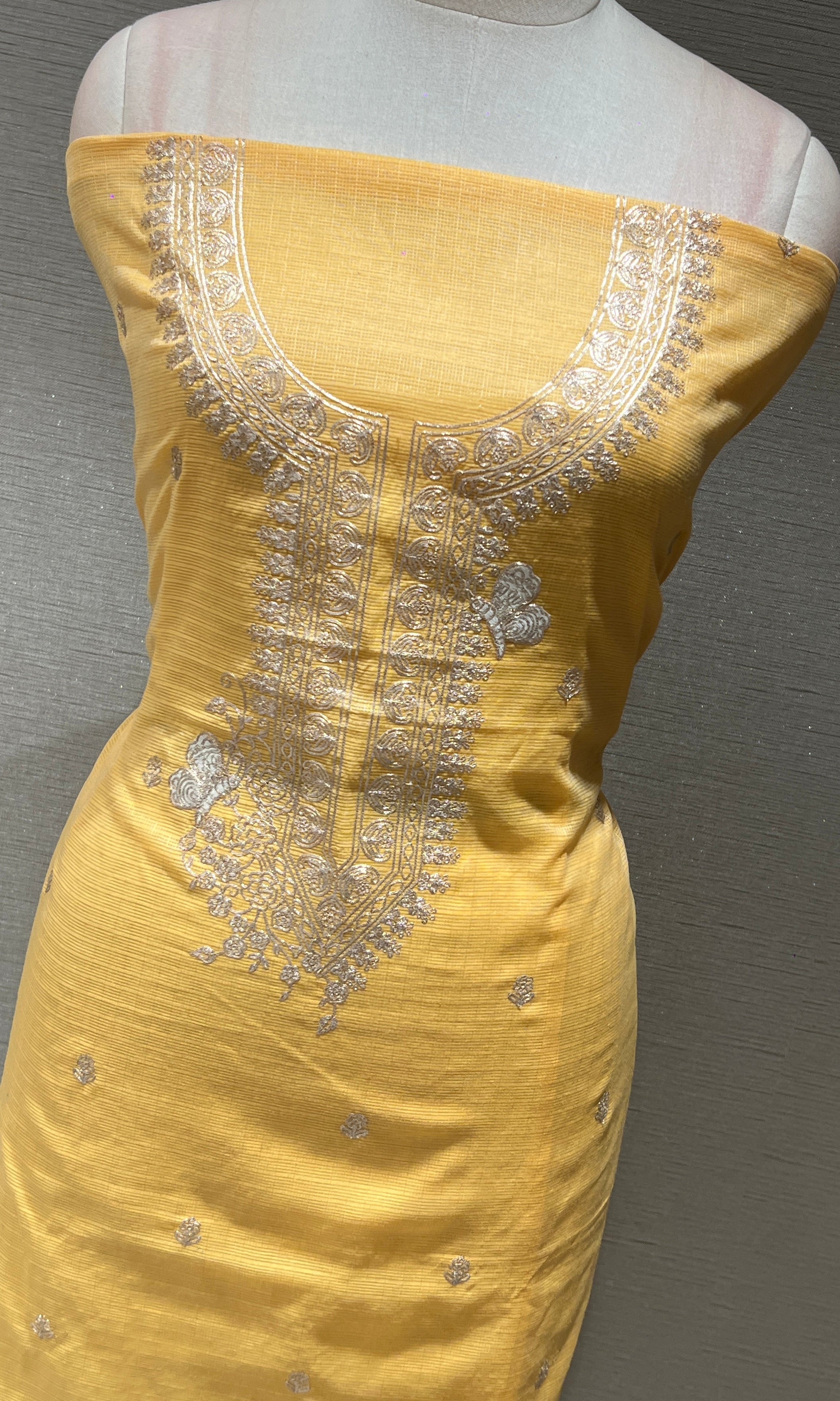Light yellow dress material