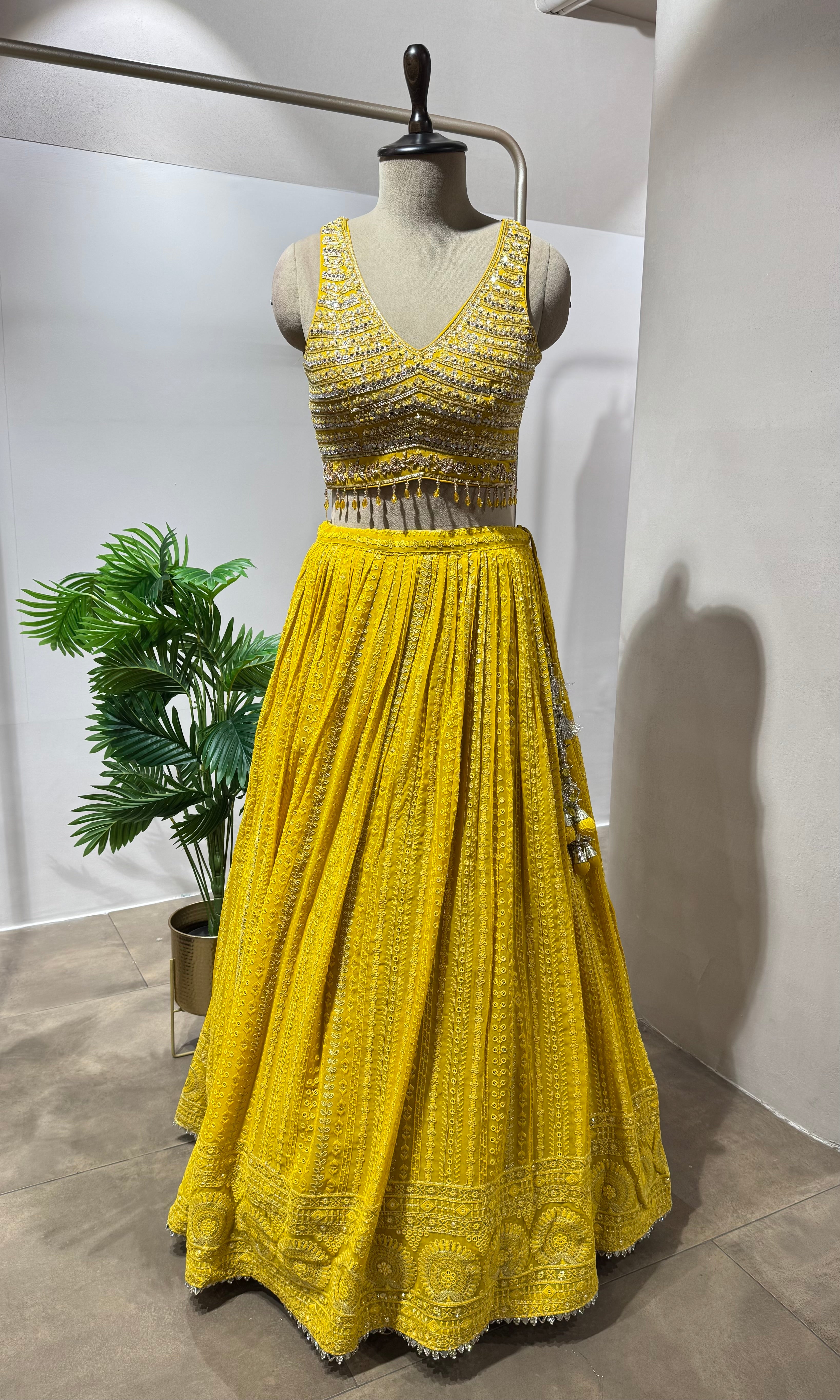 Sunshine Yellow Embroidered Lehenga