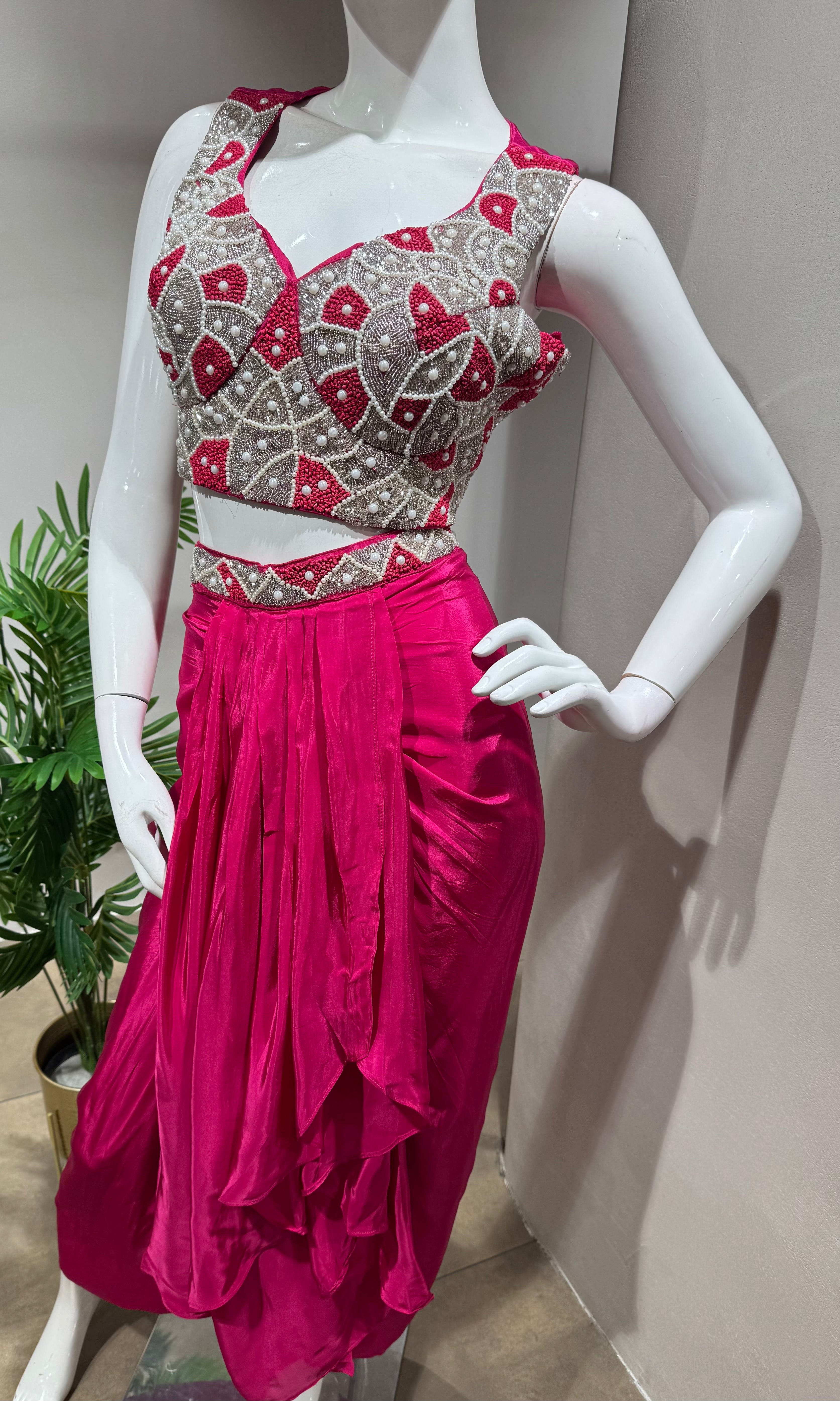 rani Embroidered Indo Western Draped skirt