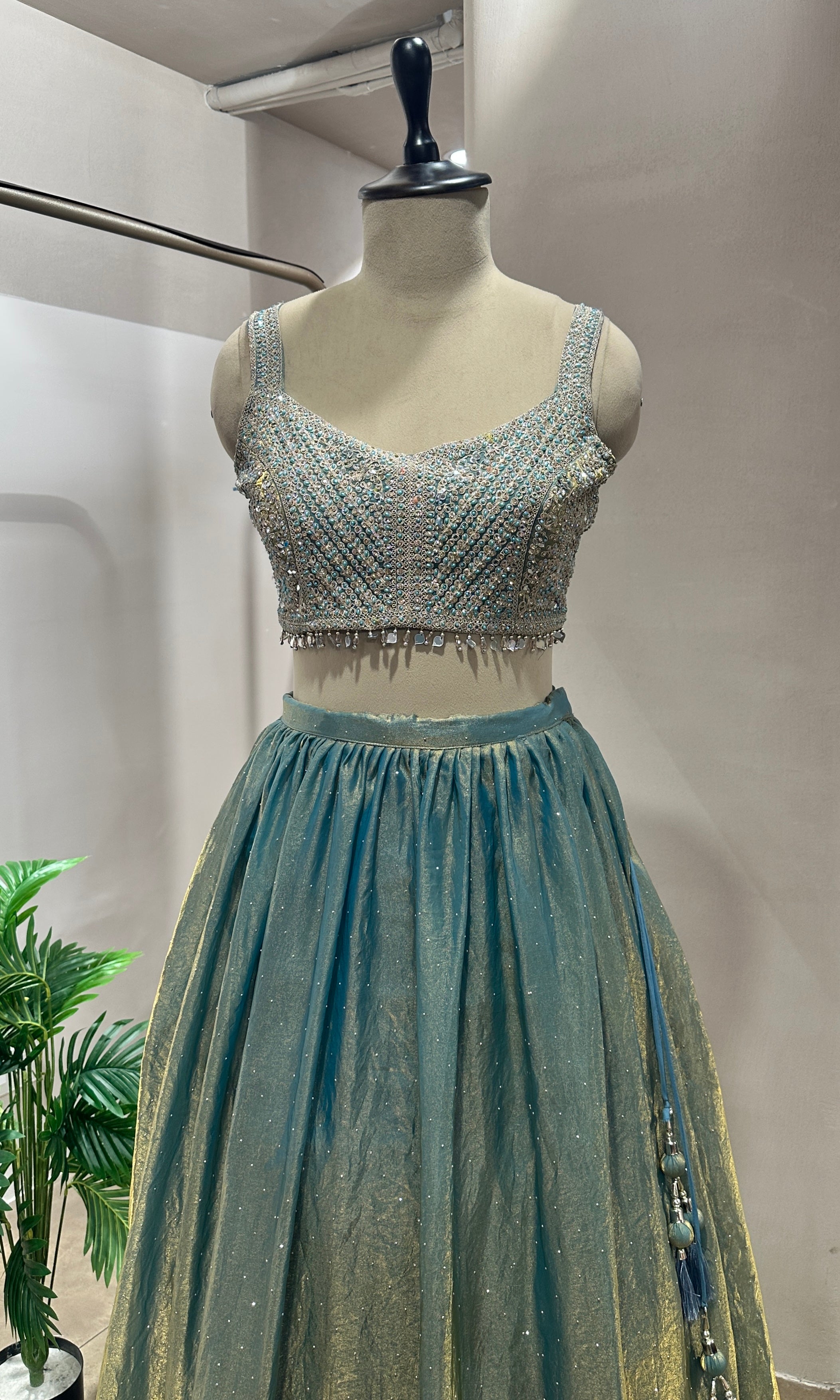 Rama blue EMBELLISHED lehenga