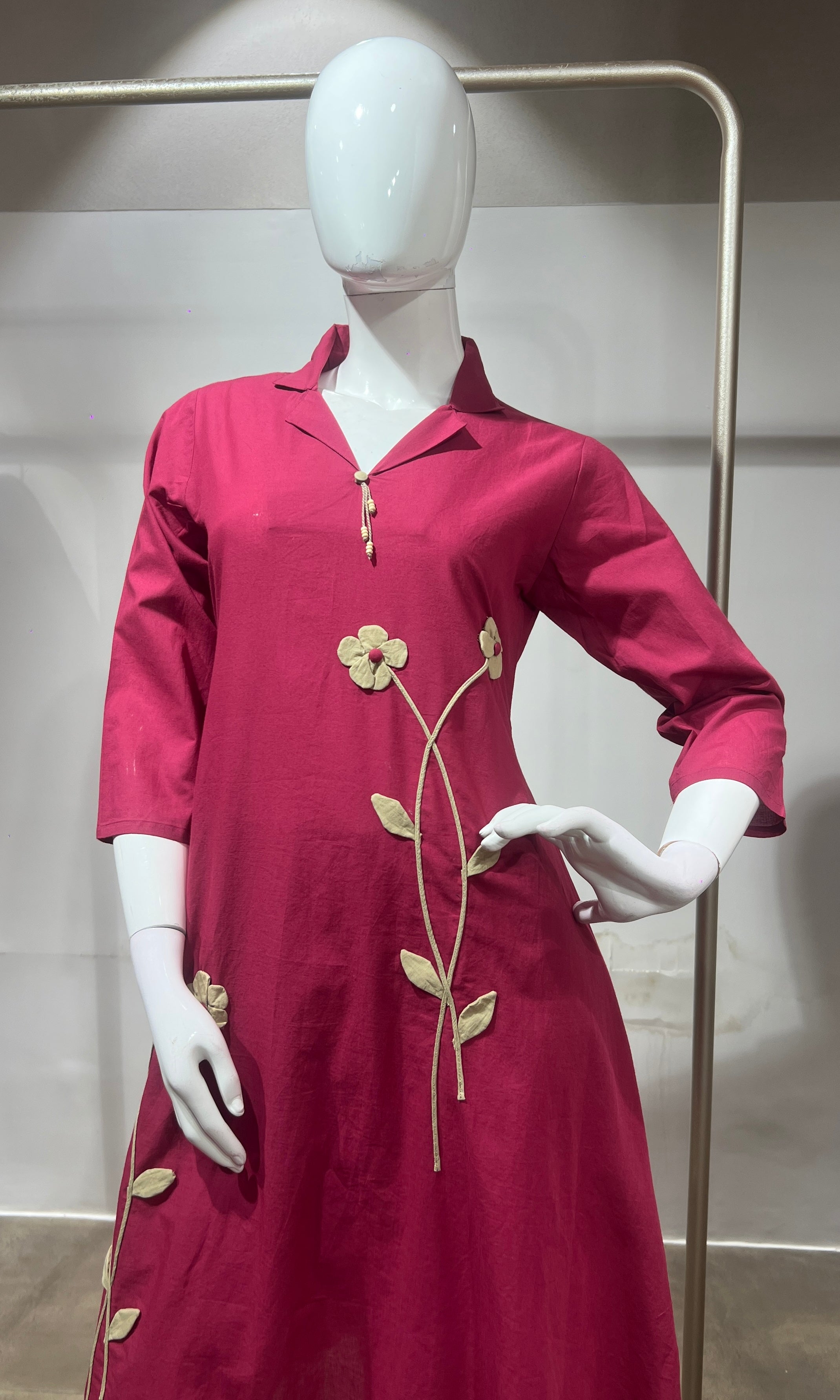 Deep Pink Cotton Silk Ethnic Cord Set
