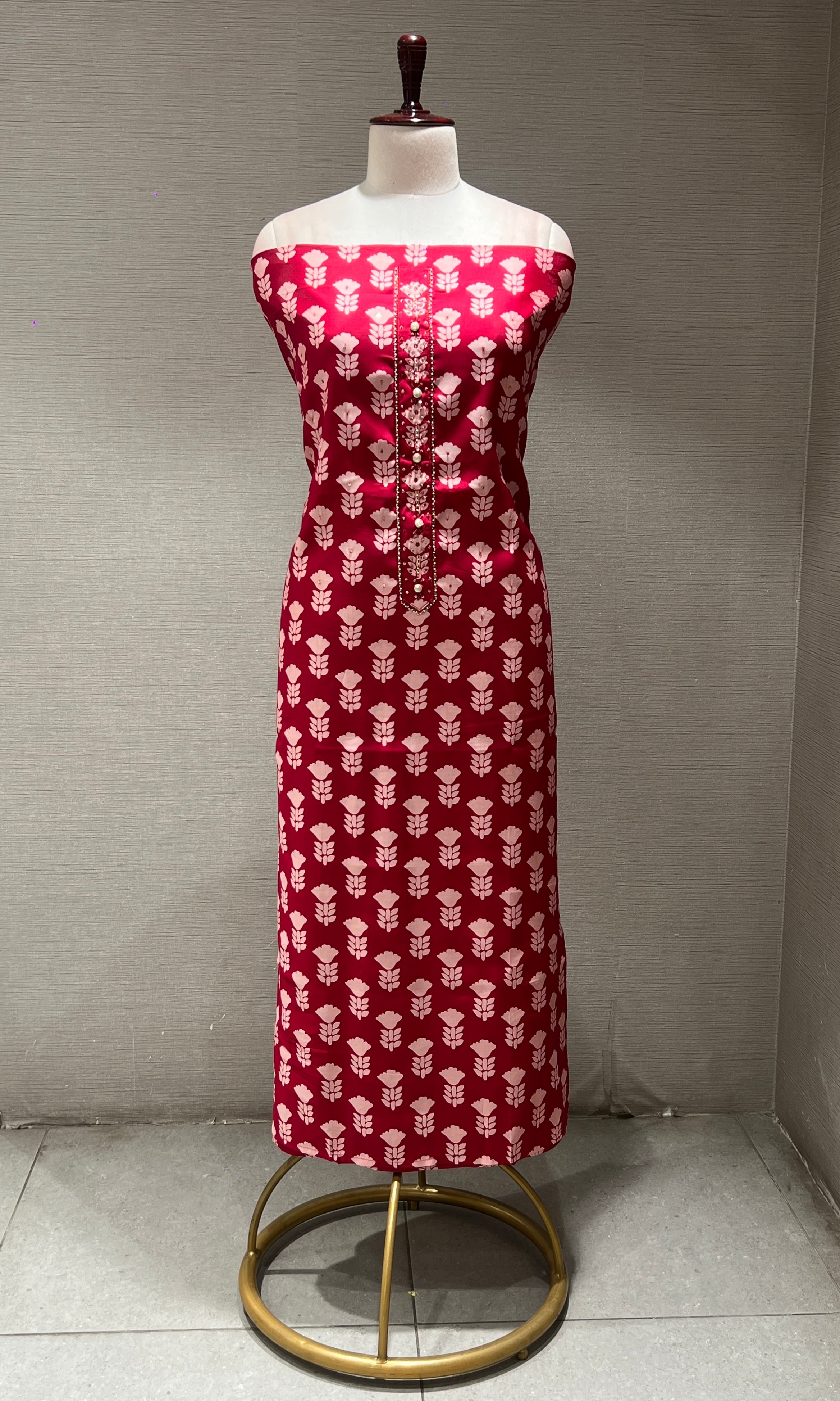 Maroon dress material