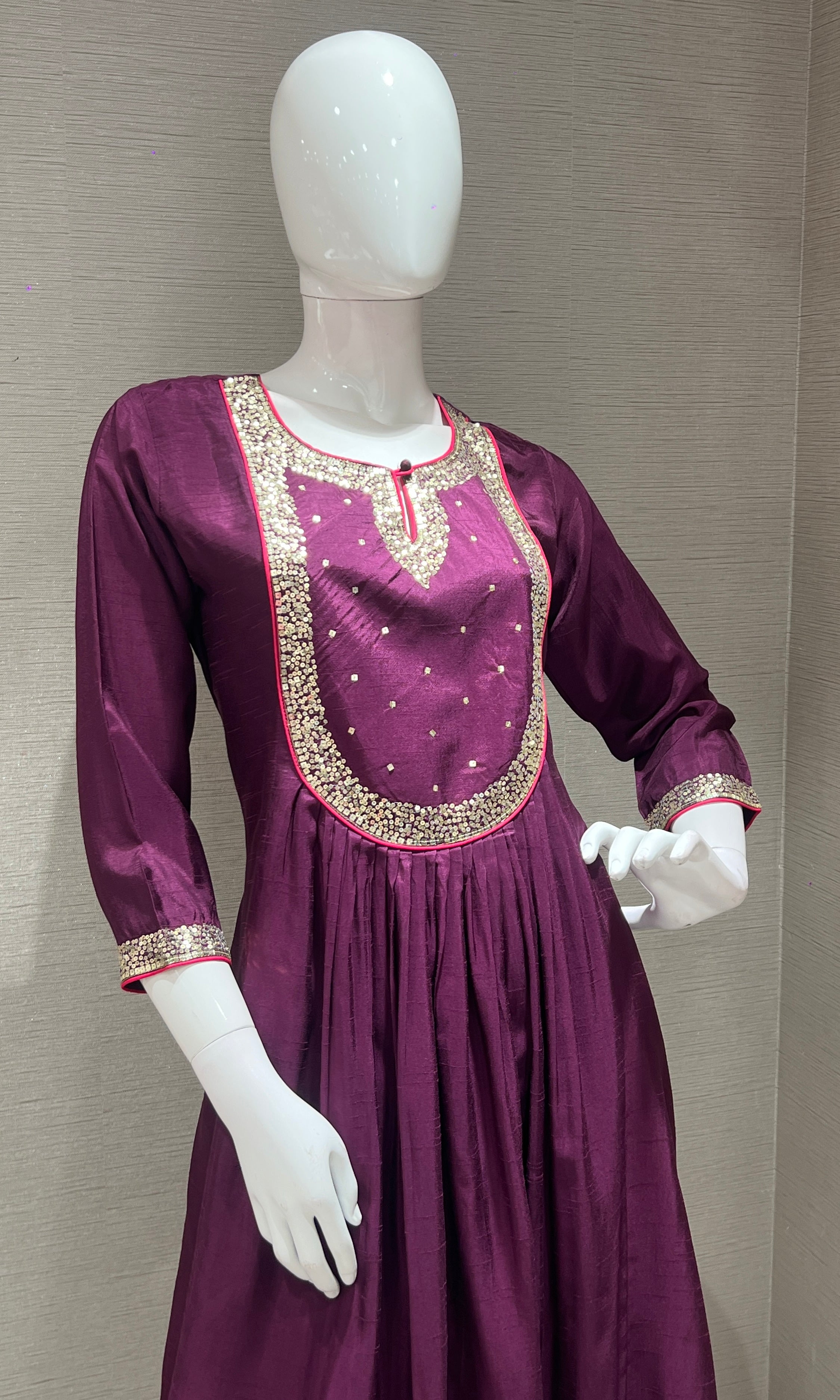 BURGUNDY kurta set