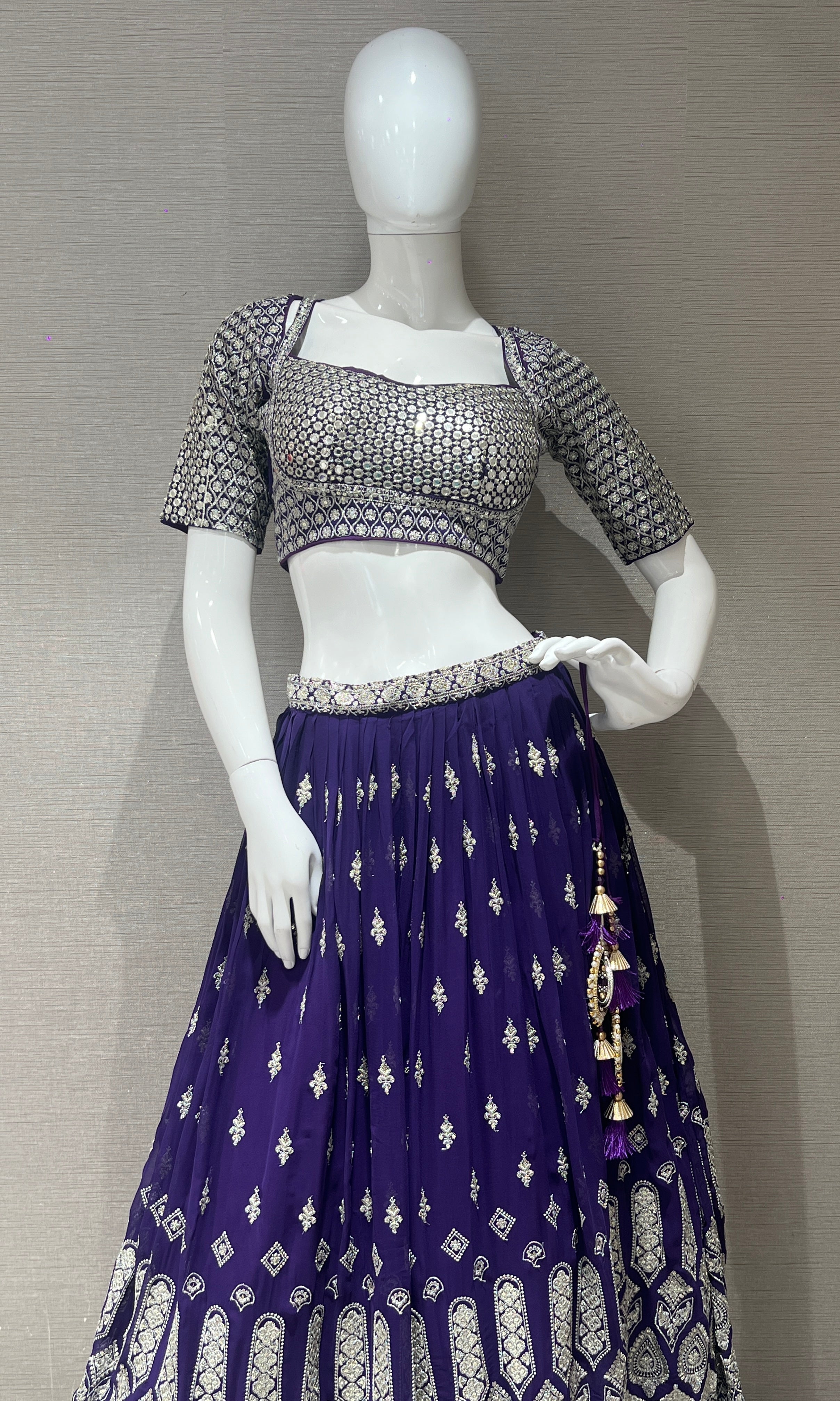 Purple croptop Lehenga