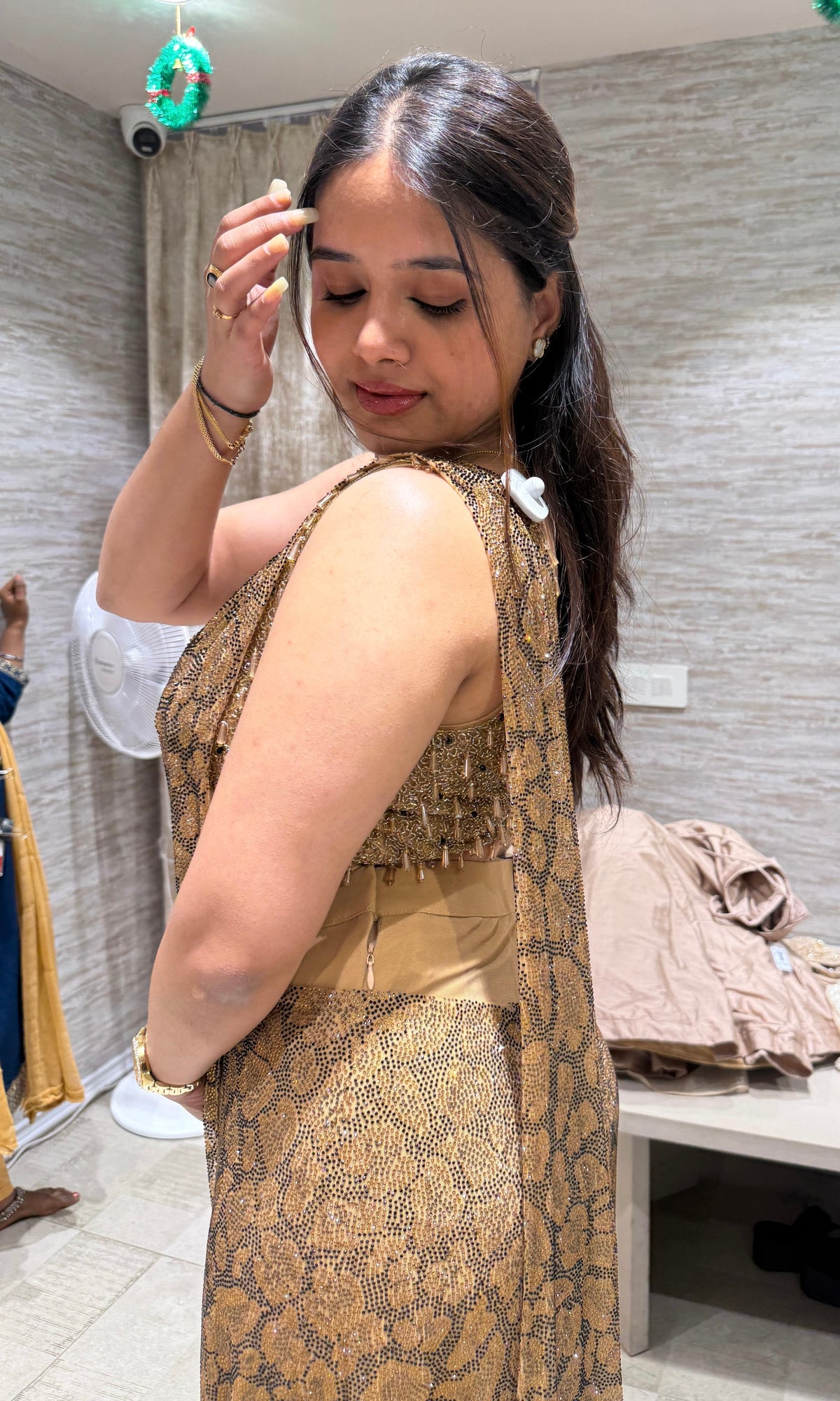 Chikoo GOLDEN drape saree